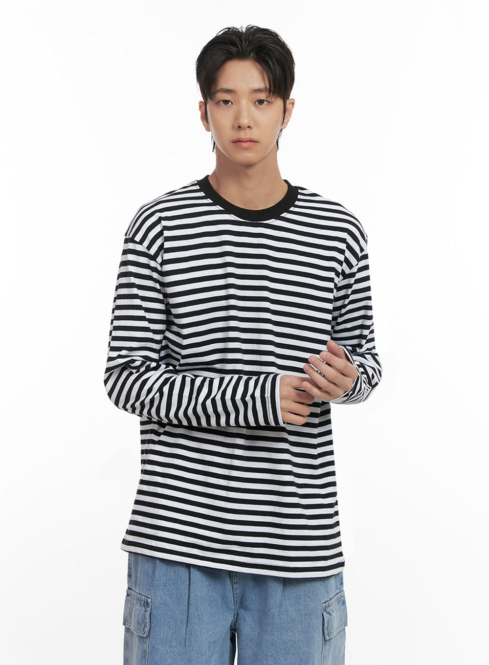 Men's Striped Long Sleeve Tee ID406