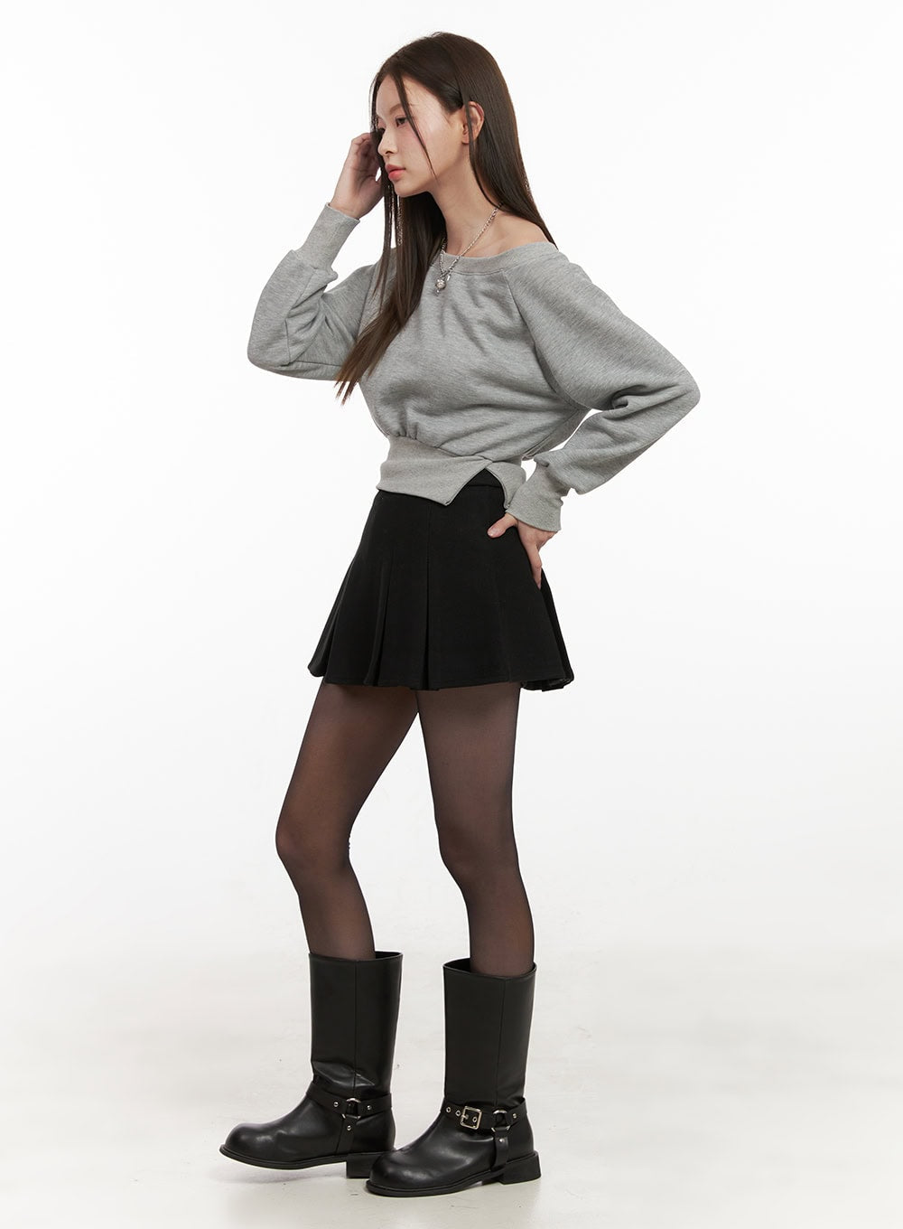 Asymmetric One-Shoulder Crop Sweatshirt OD412