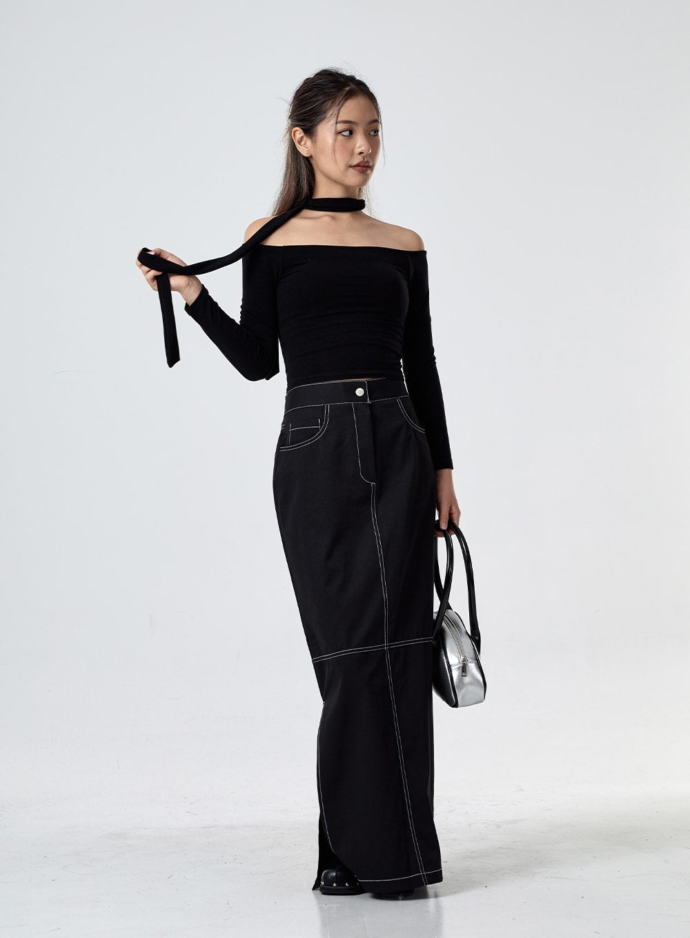 Muffler Off Shoulder Top Set CG24