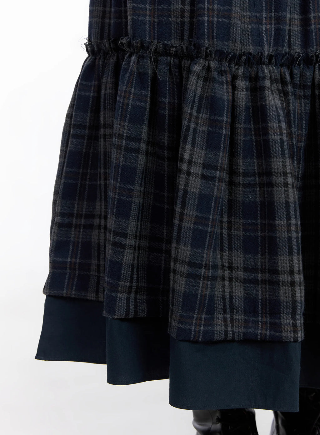 Plaid Tiered Maxi Skirt CO515