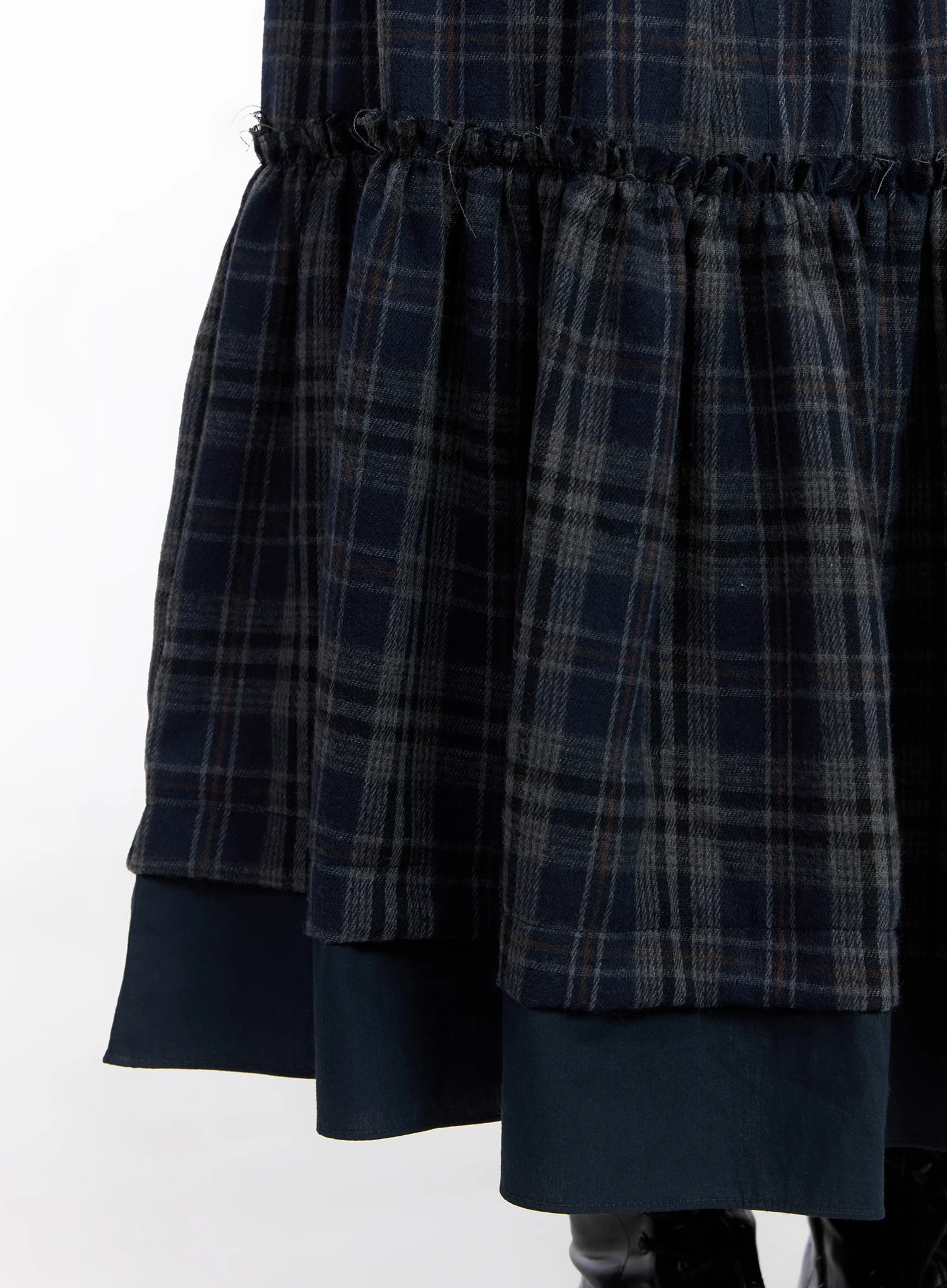 Plaid Tiered Maxi Skirt CO515