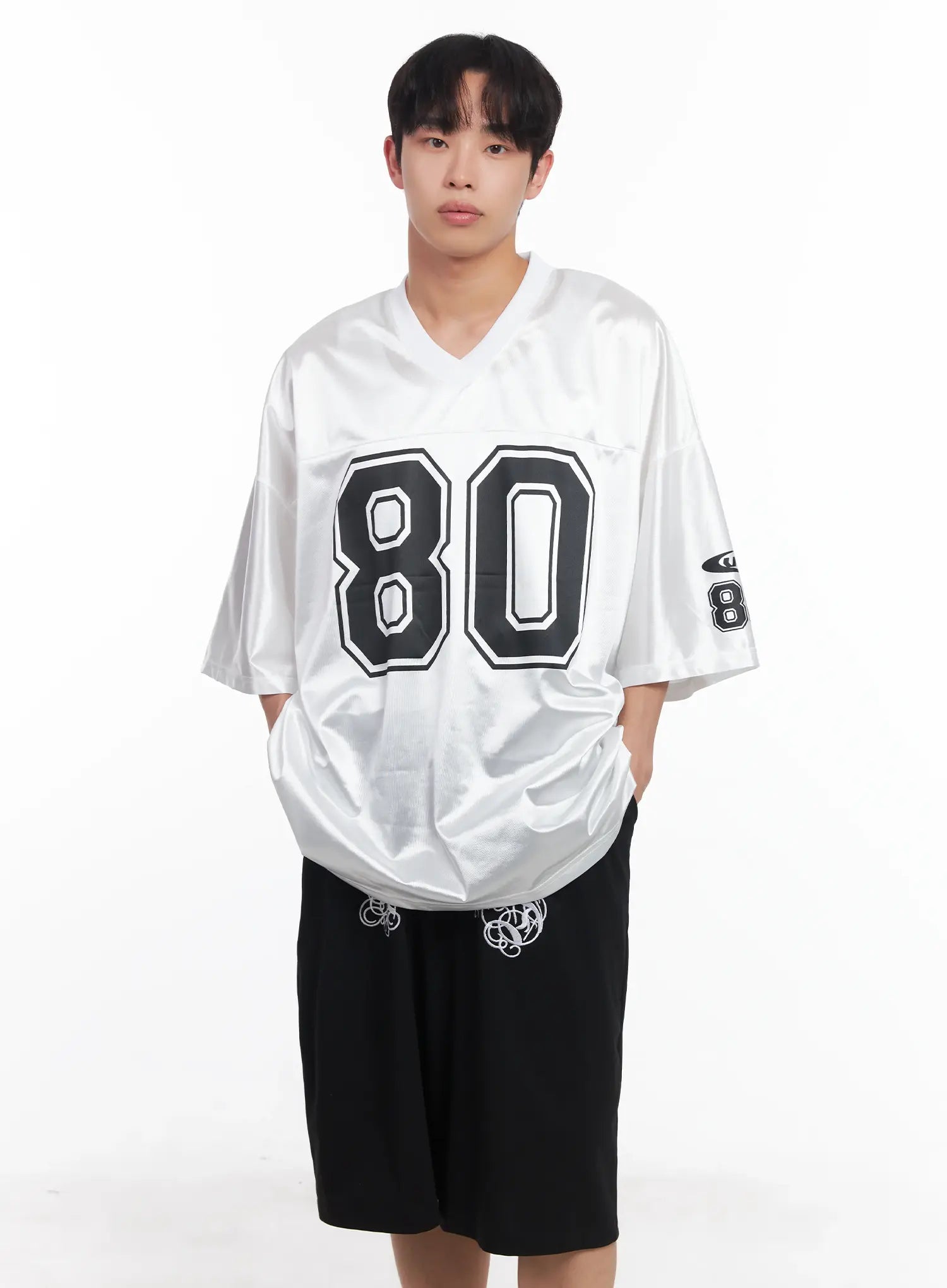 Men's Oversized V-Neck Jersey IU518