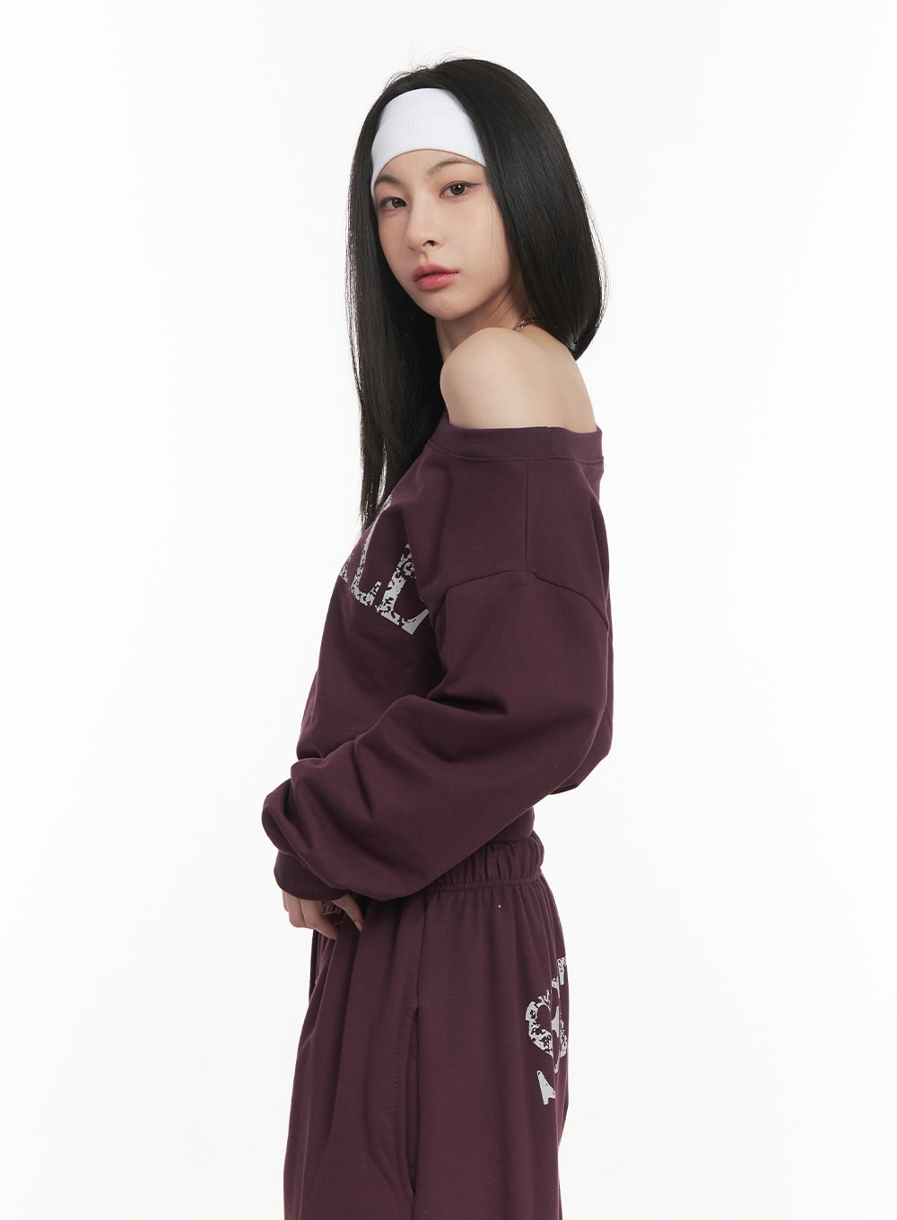 Soft Cotton Graphic Cropped Sweatshirt CF514