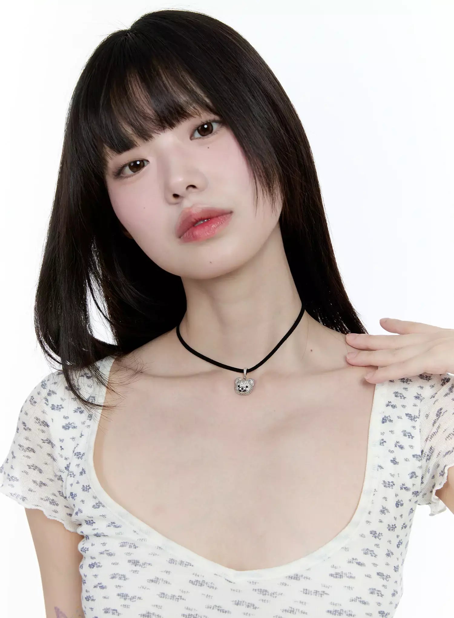 ACC Quede Teddy Bear Black Necklace IG507