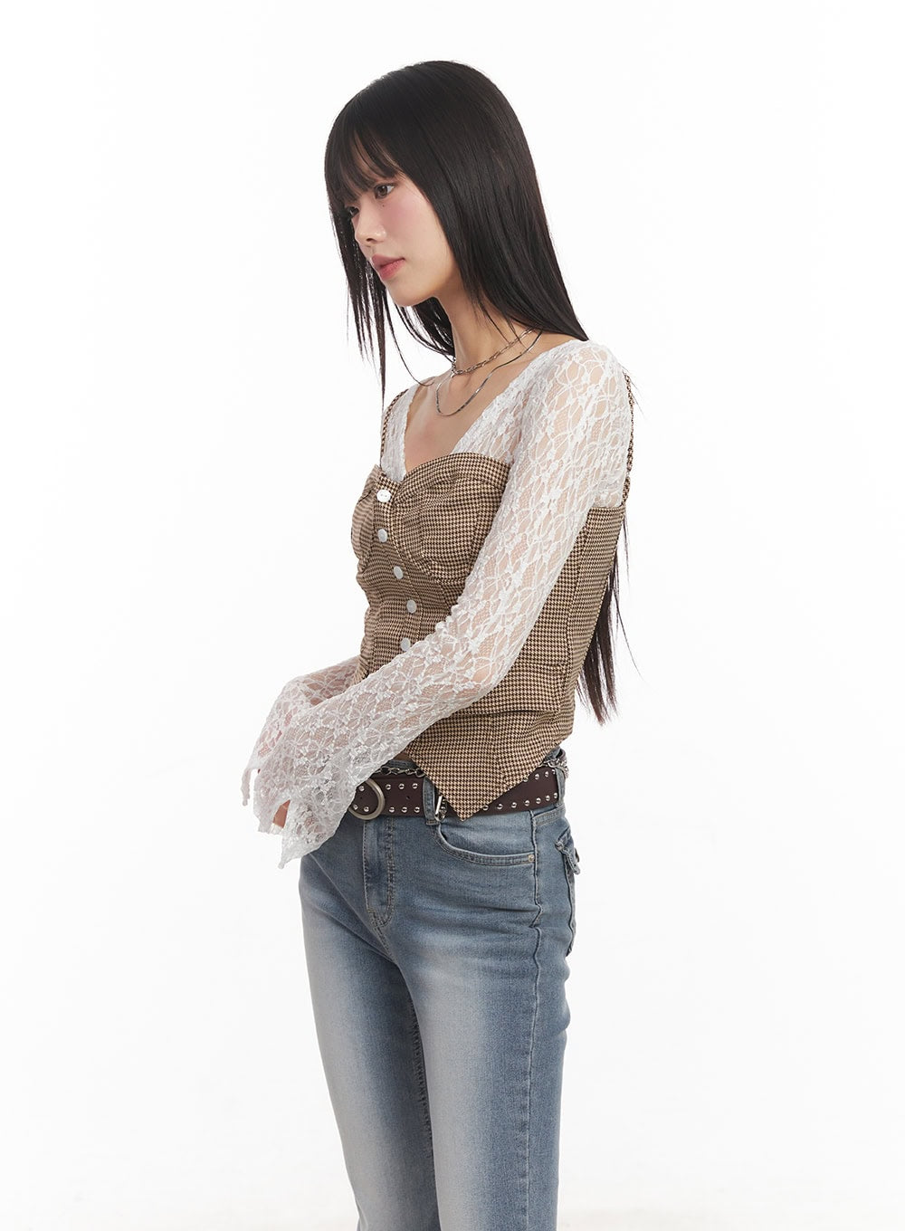 Checked Corset Wired Cami Top CA522