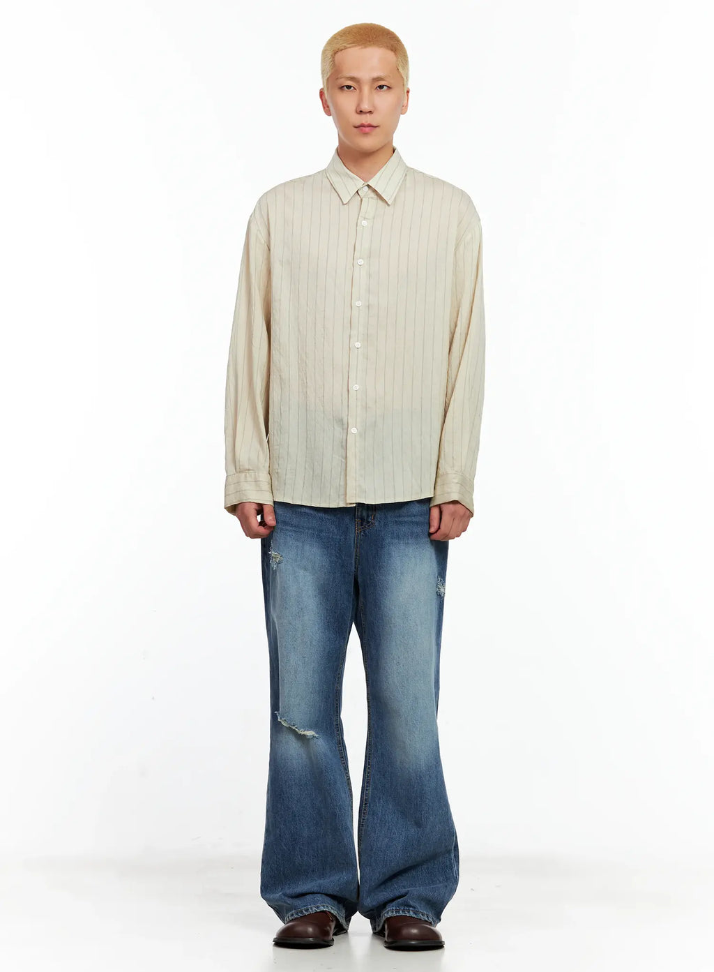 Men's Linen Button-Up Shirt IL514