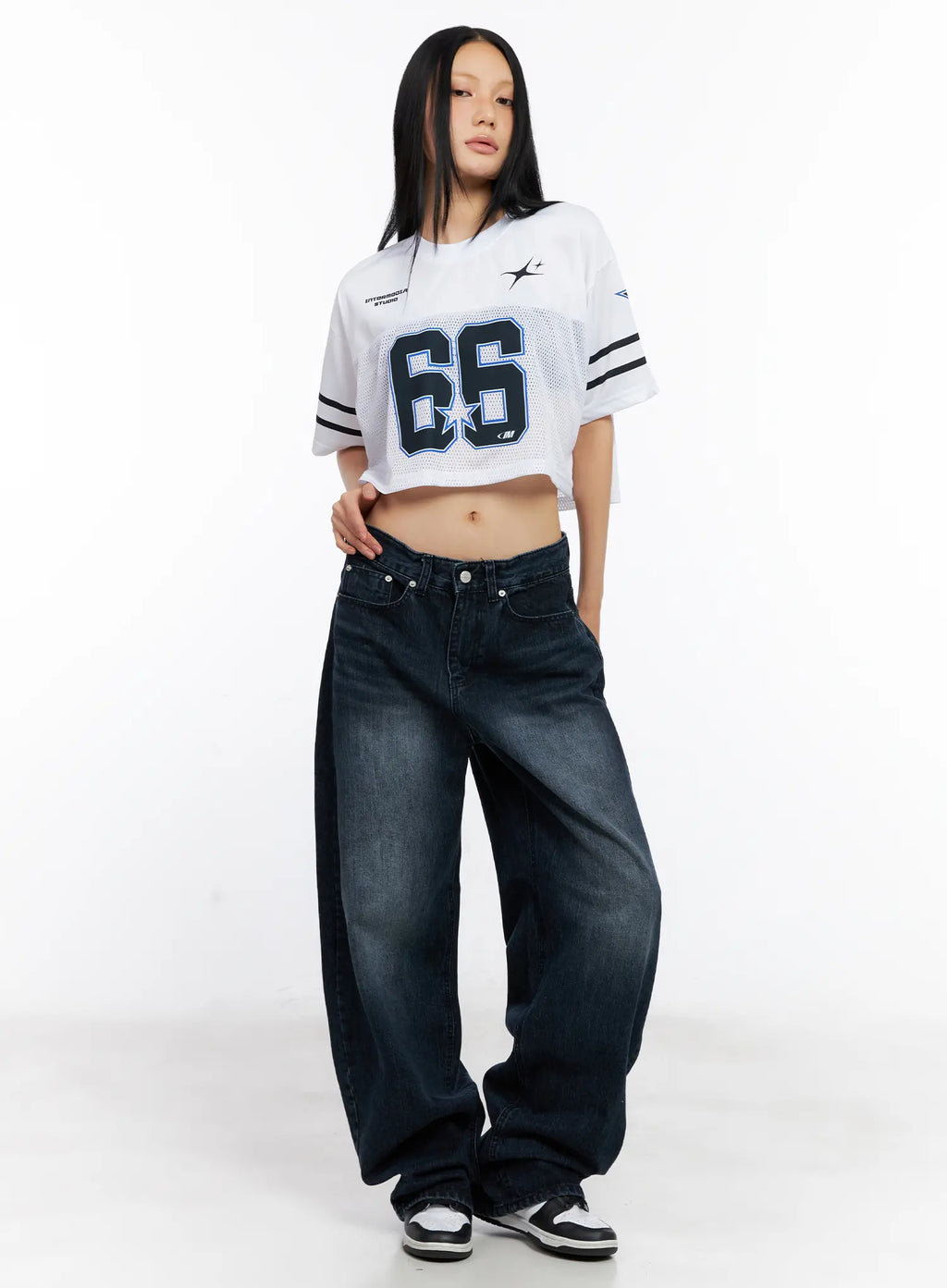 Graphic Mesh Cropped Jersey CL530