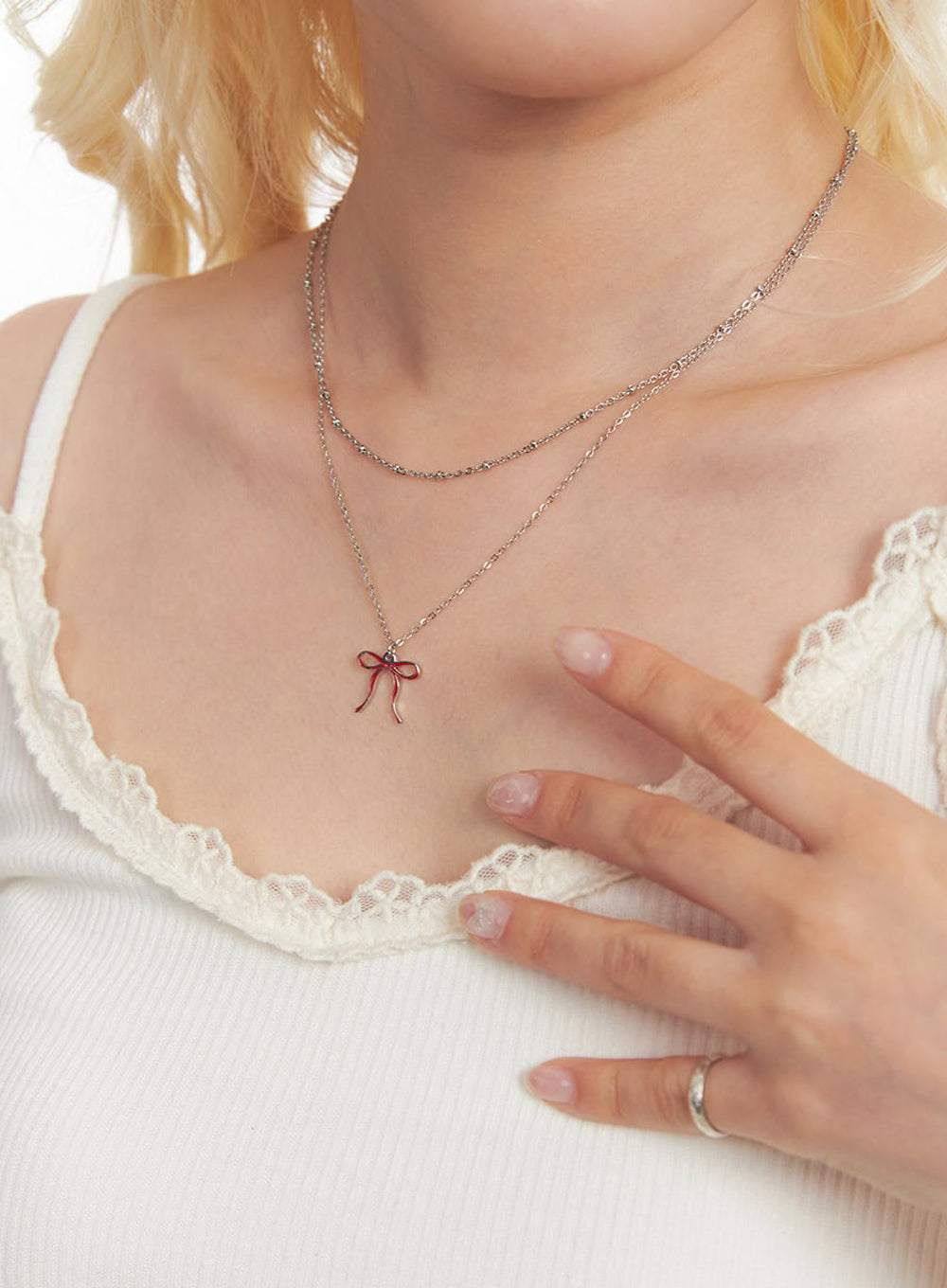 Limerence Two-Line Ribbon Necklace IF527