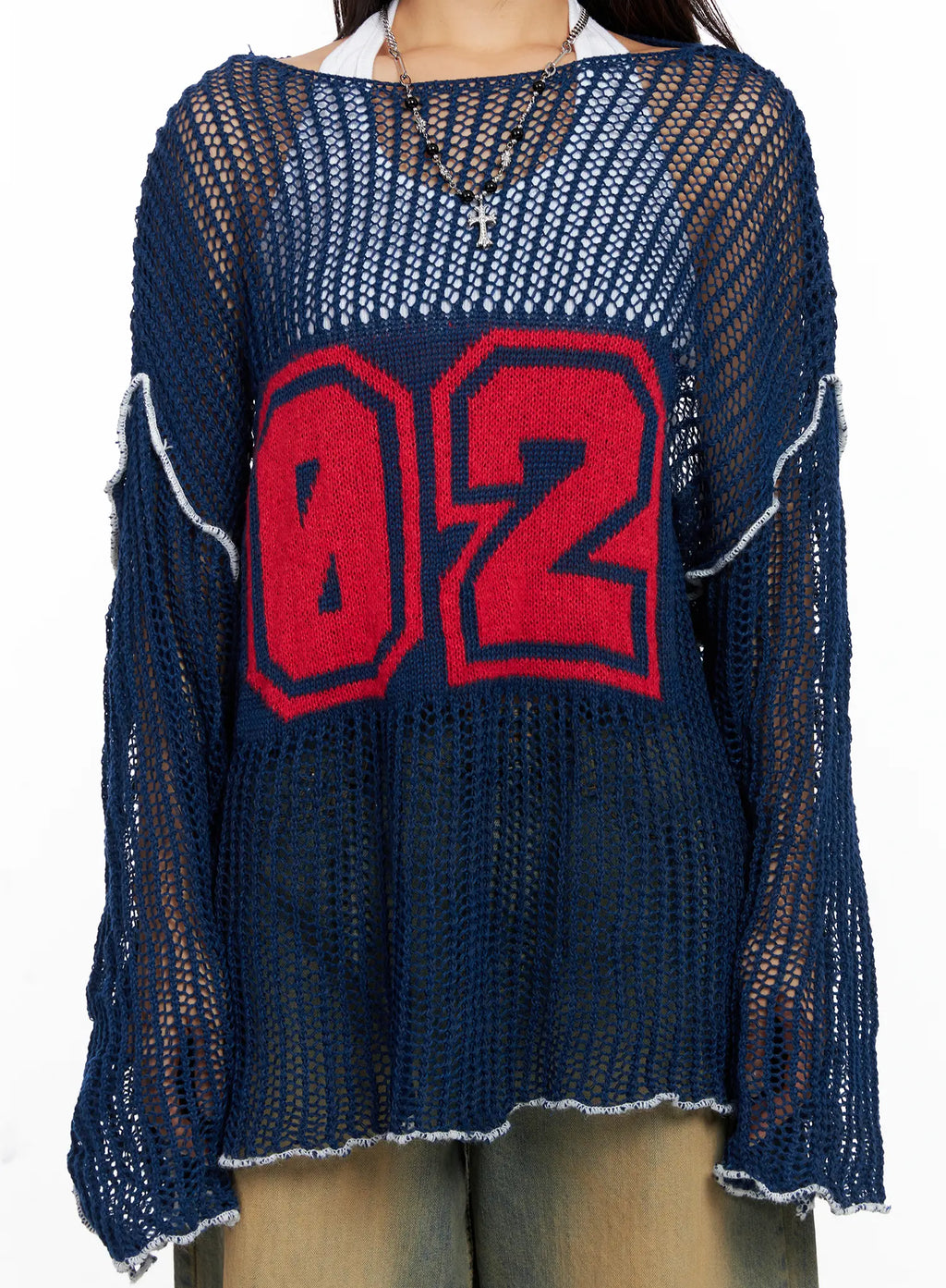 Mesh Knit Loose Fit Sweater CO515