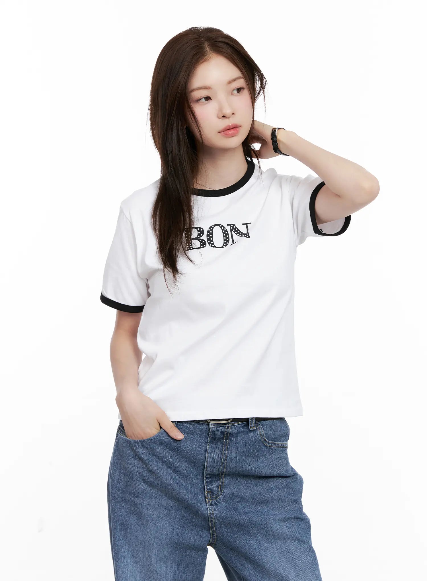 Casual Contrast Graphic Tee CL524