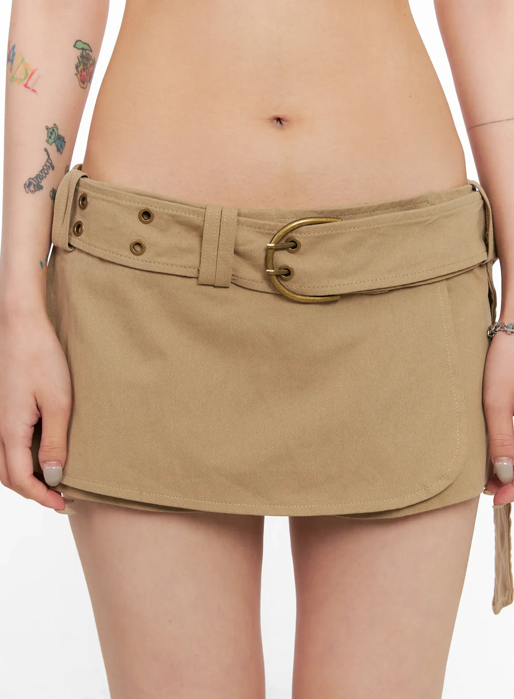 Eyelet Belt Mini Skirt CL528