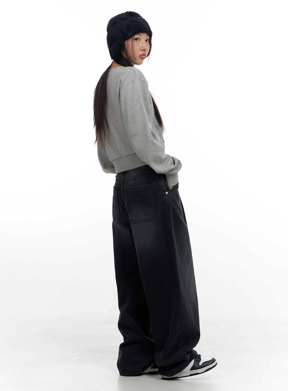 Cotton Graphic Crop Sweatshirt CS424