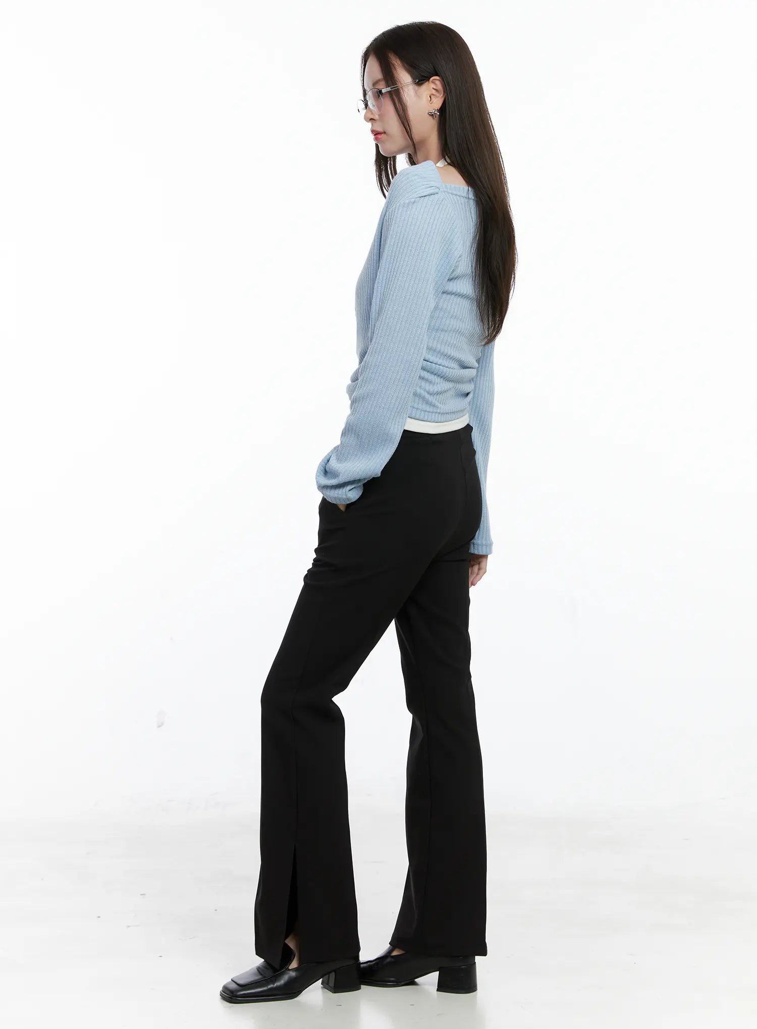 Side Slit Bootcut Trousers CO503