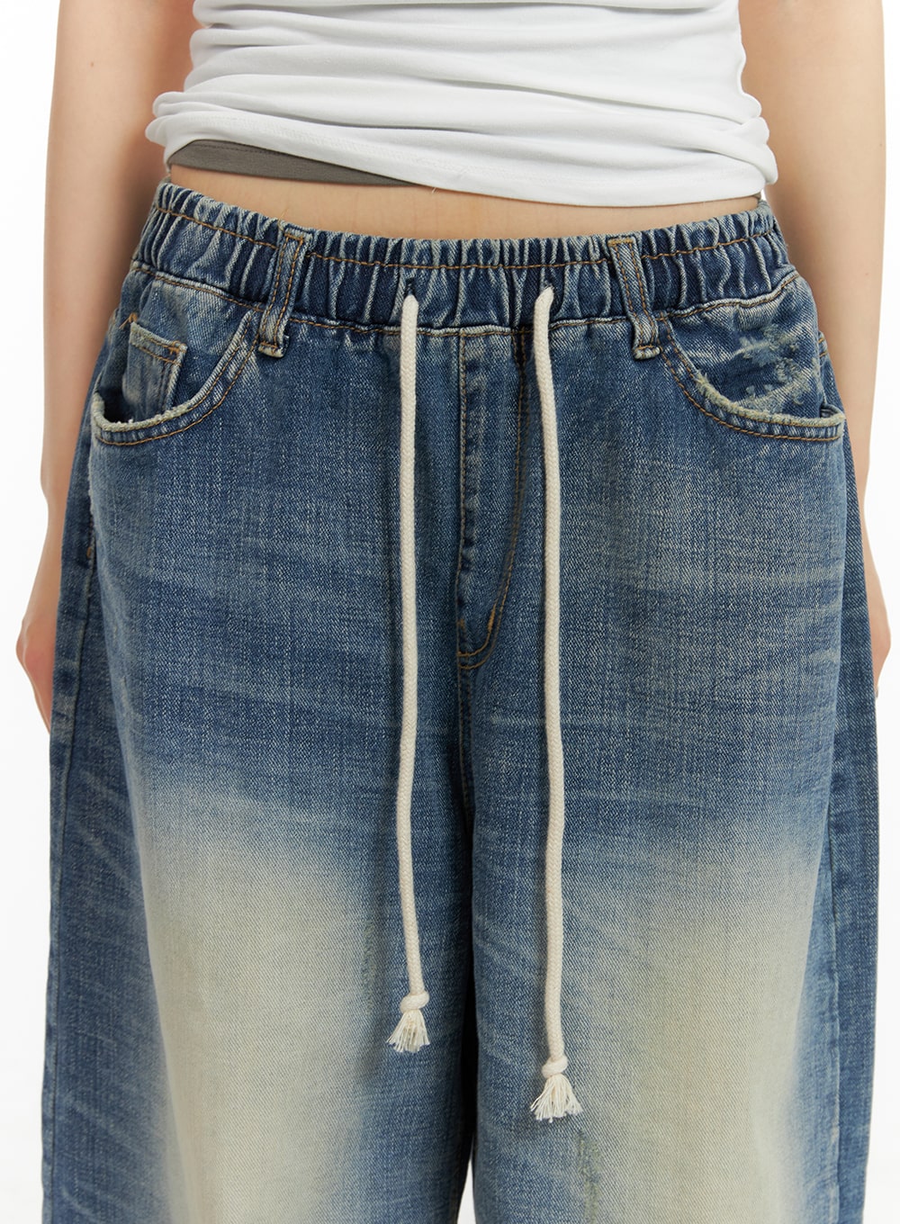 Vintage Drawstring Wide Fit Jeans CA418