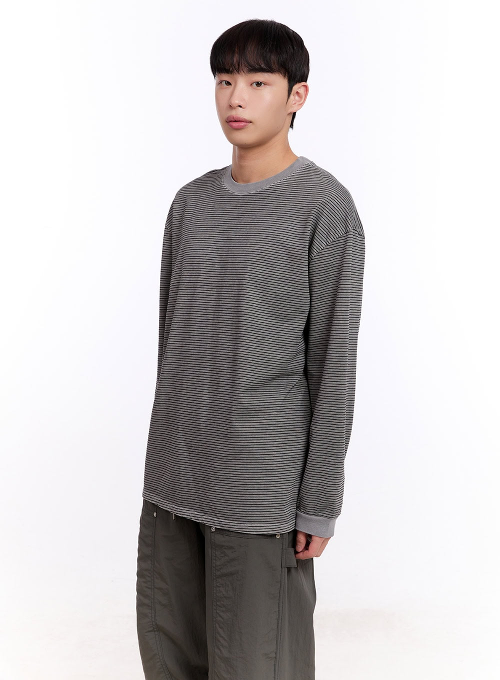 Men's Oversized Striped Long Sleeve Tee IM512