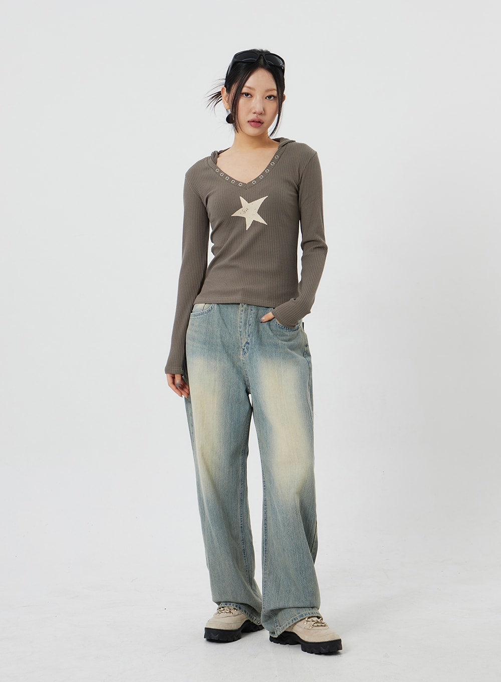 Light Wash Baggy Jeans CF323