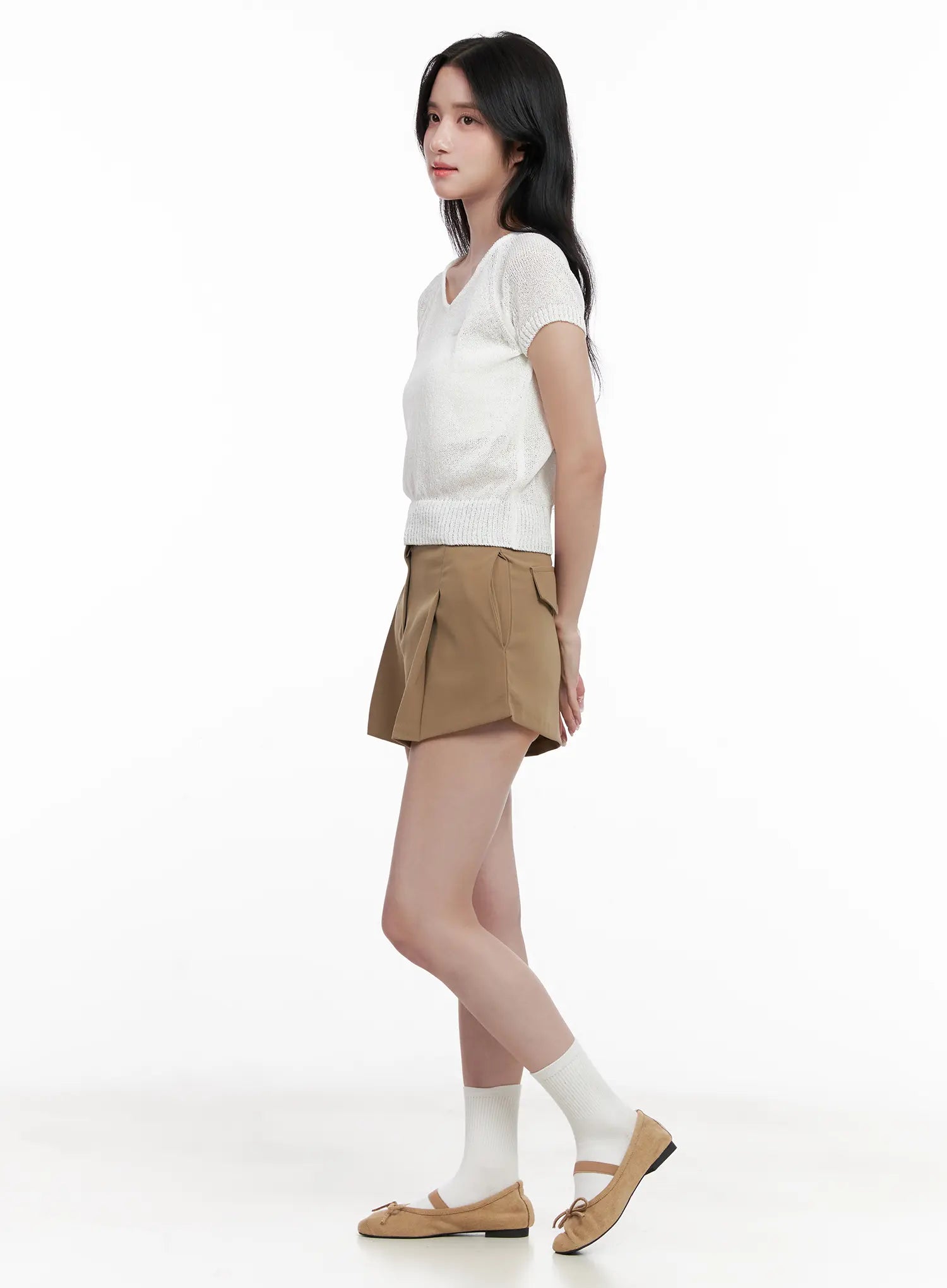 Pleated High-Waist Shorts CL515