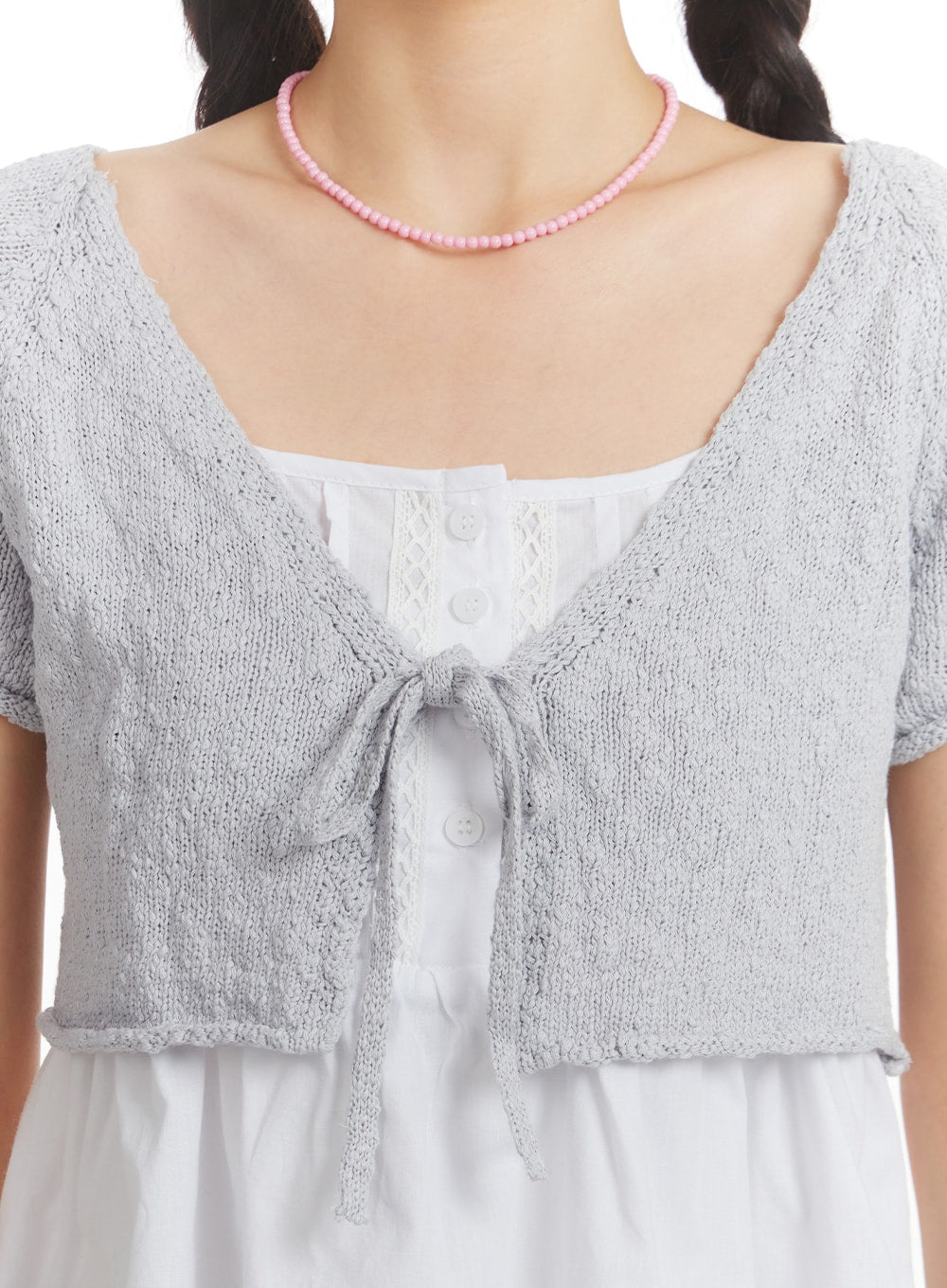 Bowknot Short Sleeve Cardigan OM406