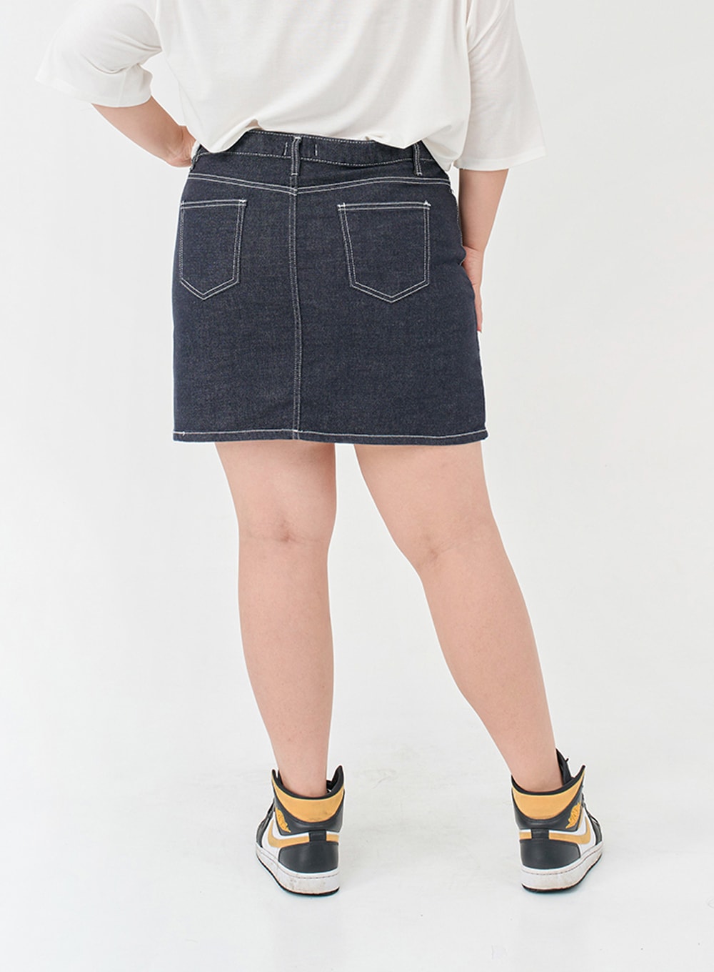 Plus Stitch Span Denim Skort IG09