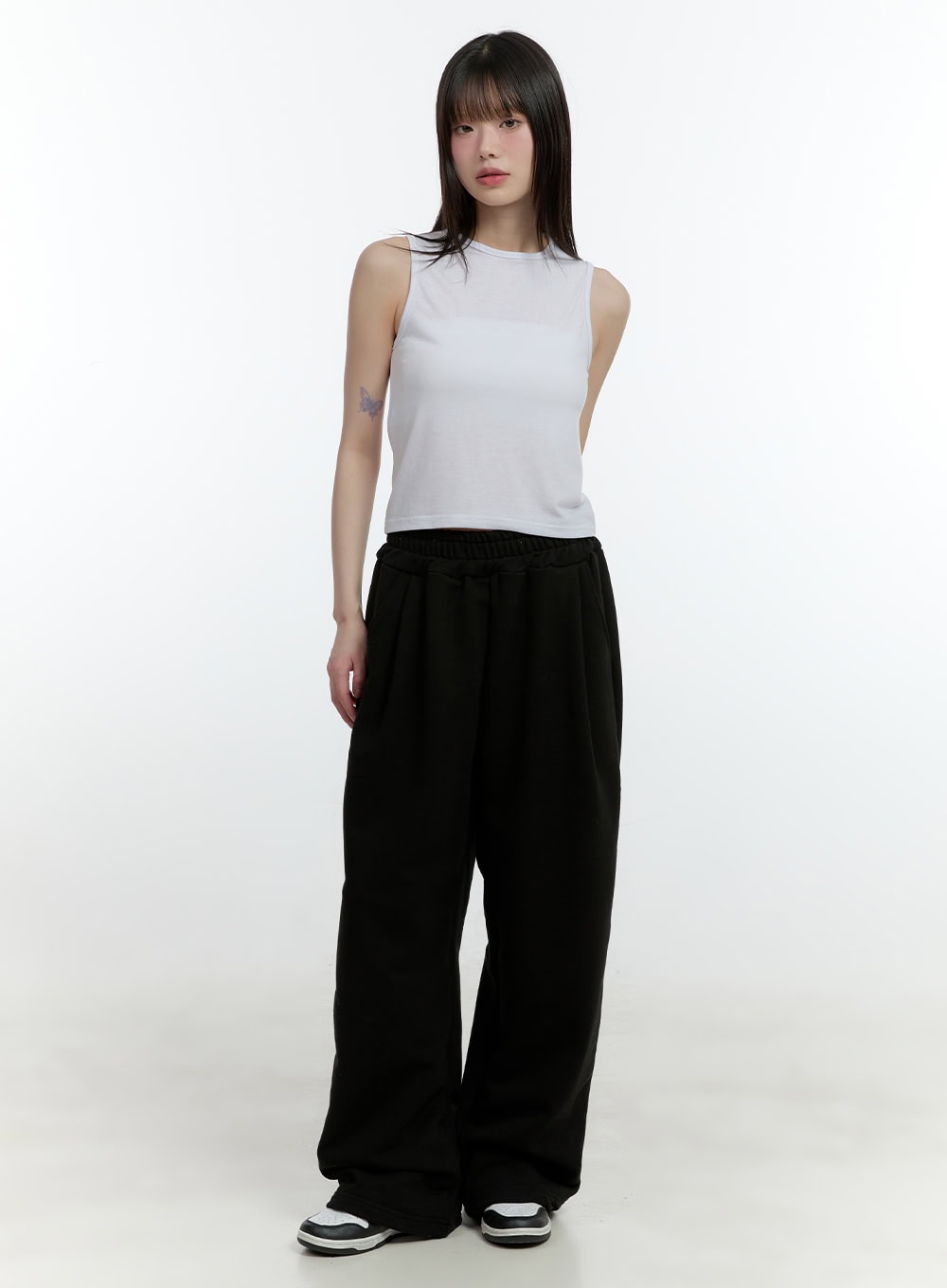 Essential Pintuck Wide-Leg Sweatpants CF507