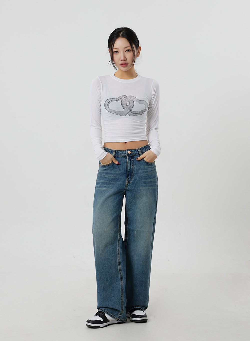 Heart Crewneck Cropped Top CF301