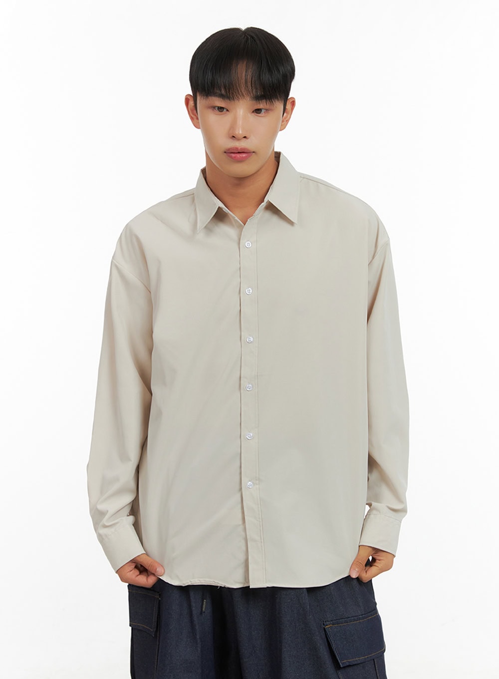 Men's Solid Collared Buttoned Shirt IS420