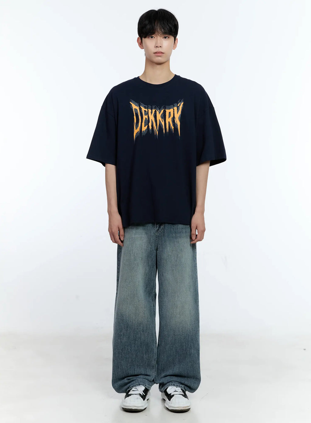 Men's Vintage-Wash Wide-Leg Jeans IL529