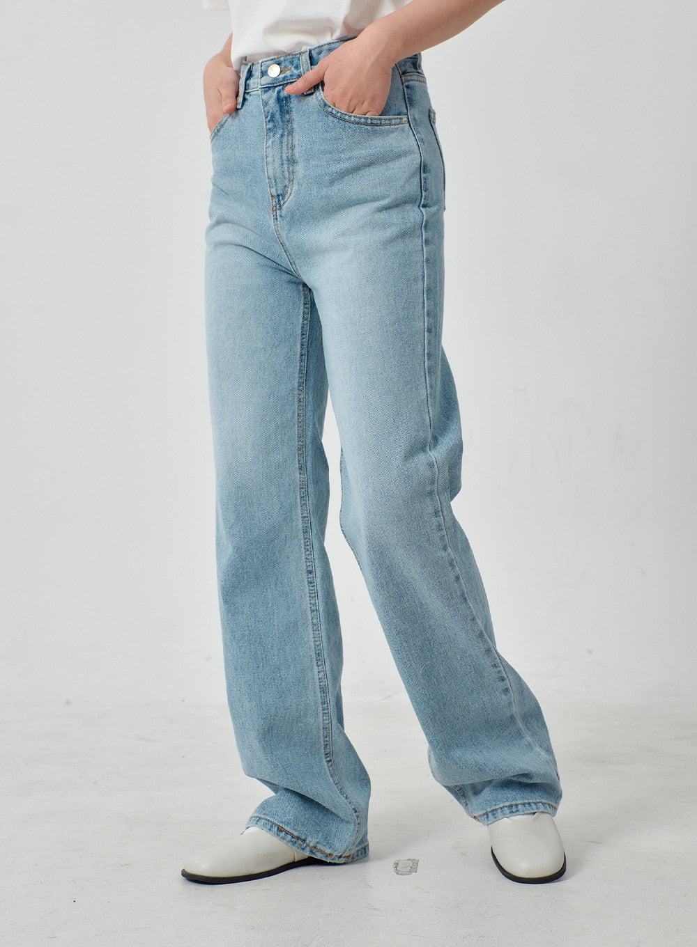 Light Wash Wide Leg Jeans OJ331