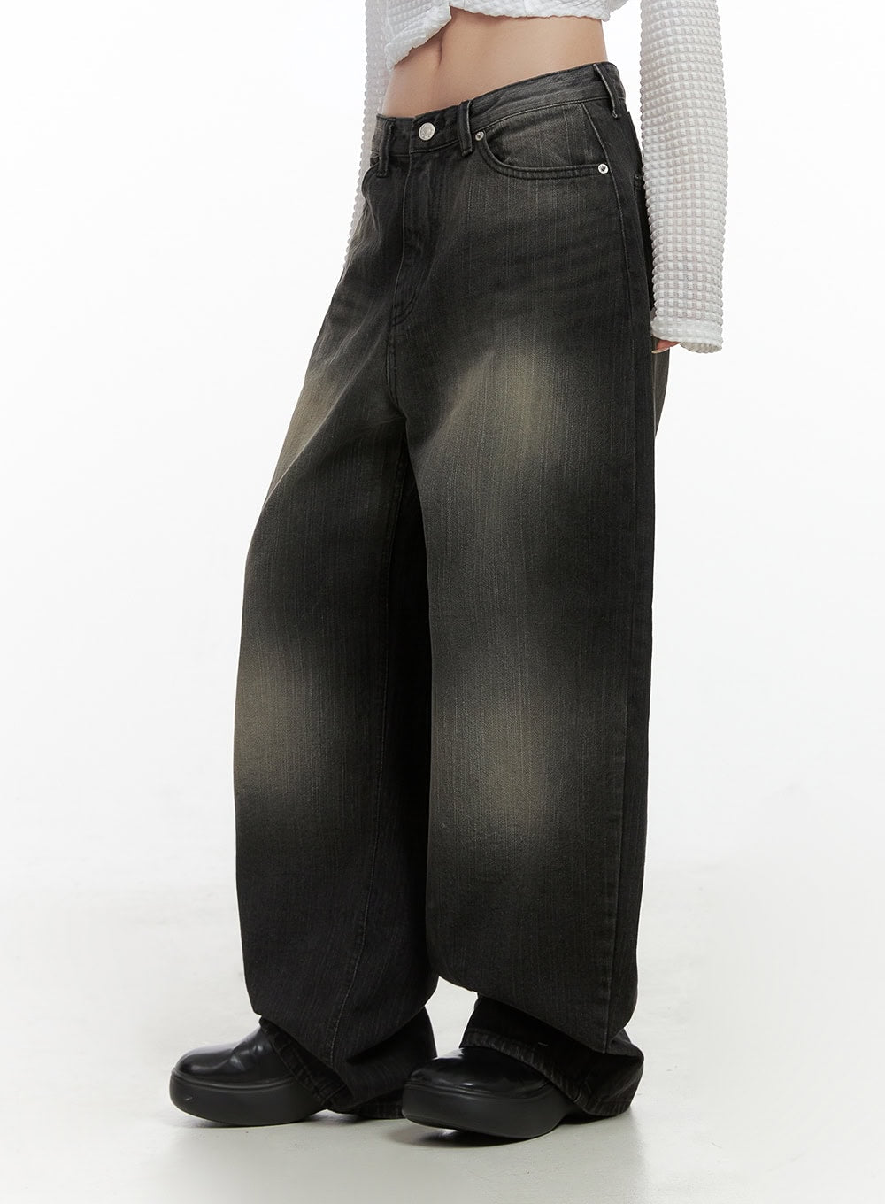 Sage Back-Buttoned Wide Pants CS430