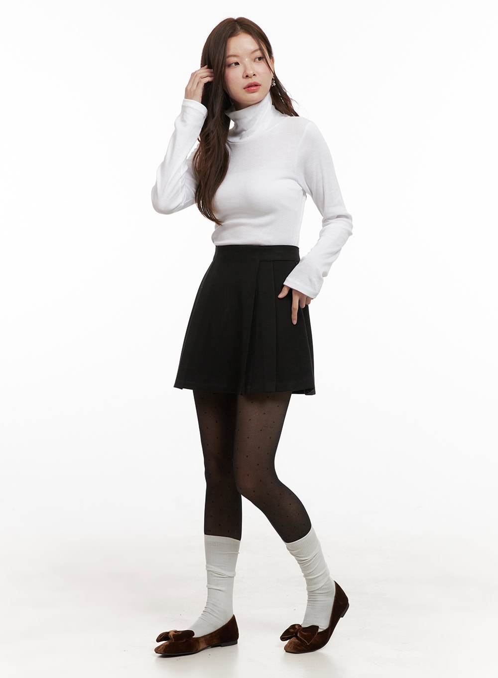 Classic Solid Cotton Turtleneck Top OD403