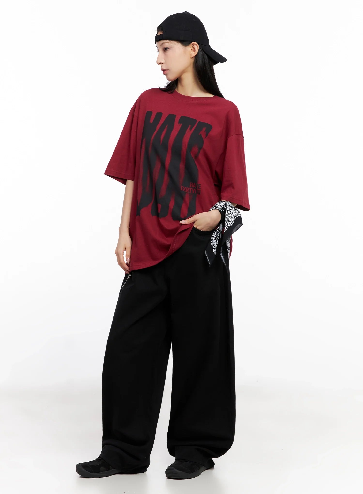 Oversized Graphic Print Tee IG508