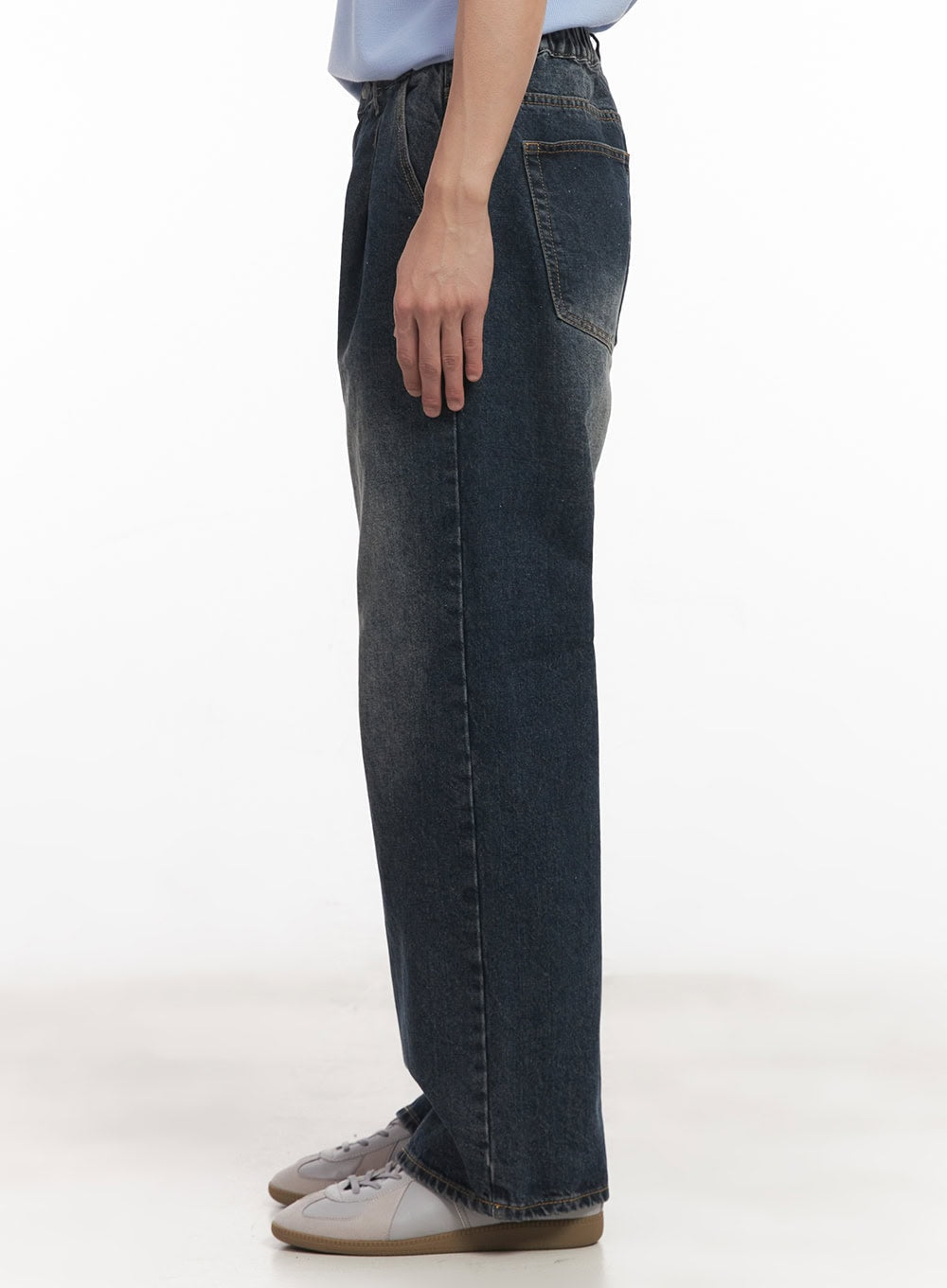 Men's Pintuck Washed Jeans IA511