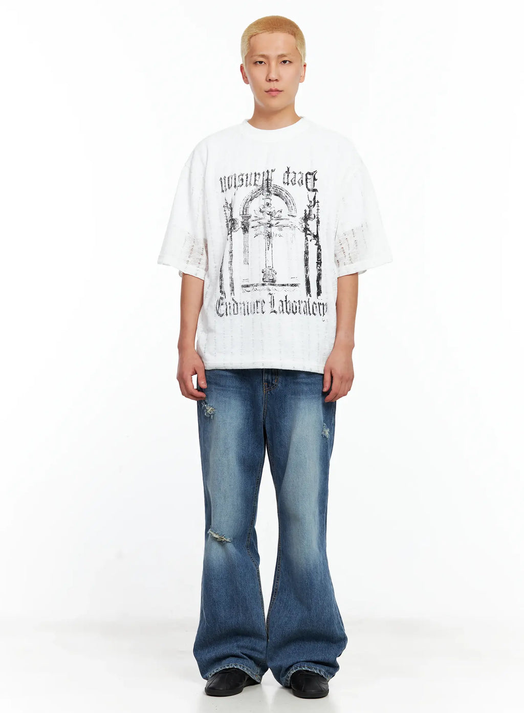 Men's Grunge Gothic Knit Tee IL514