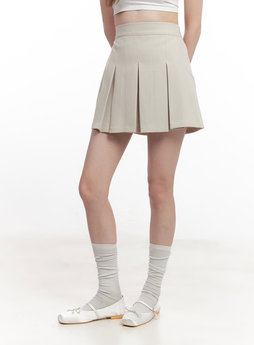 High-Waisted Pleated Mini Skirt CA502