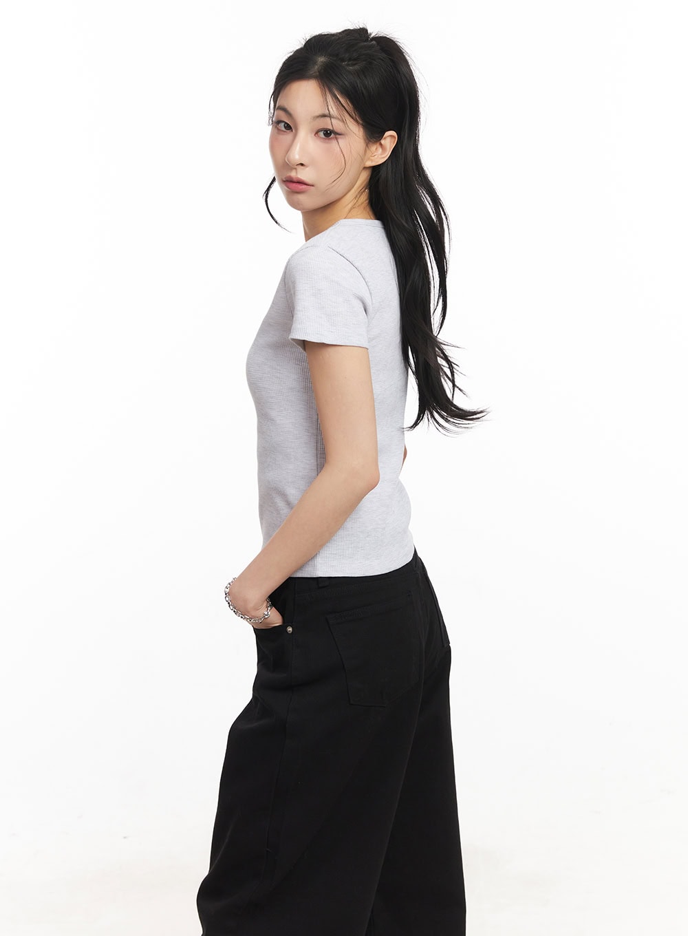 Essential Henley Button Top CA516