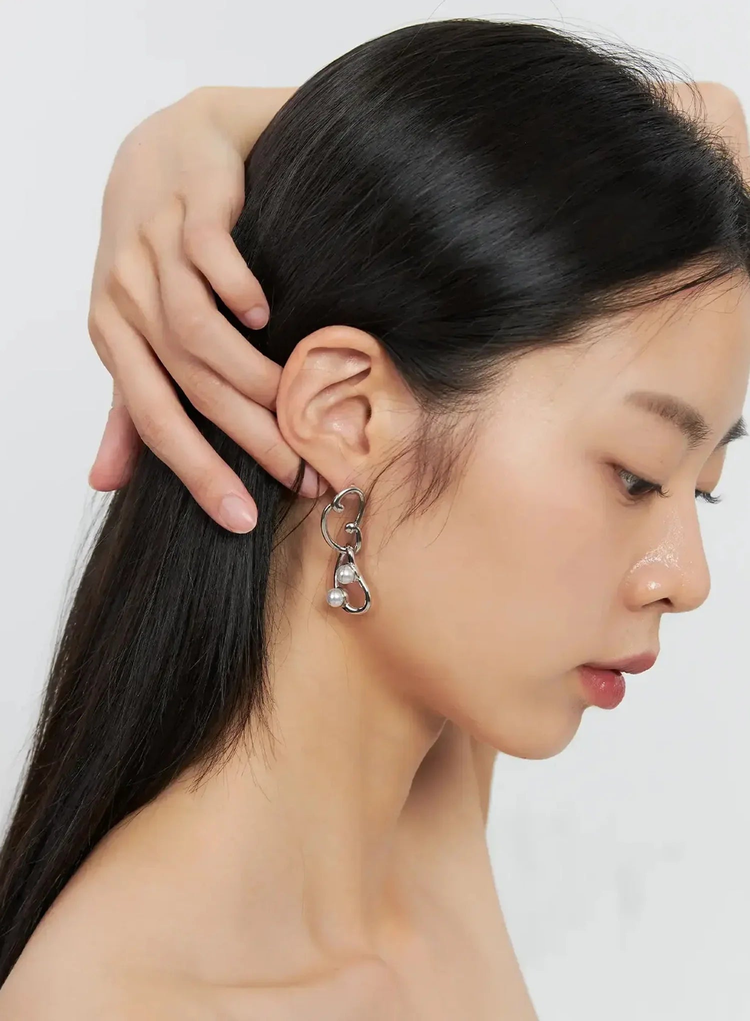 Modern Link Drop Earrings IS515