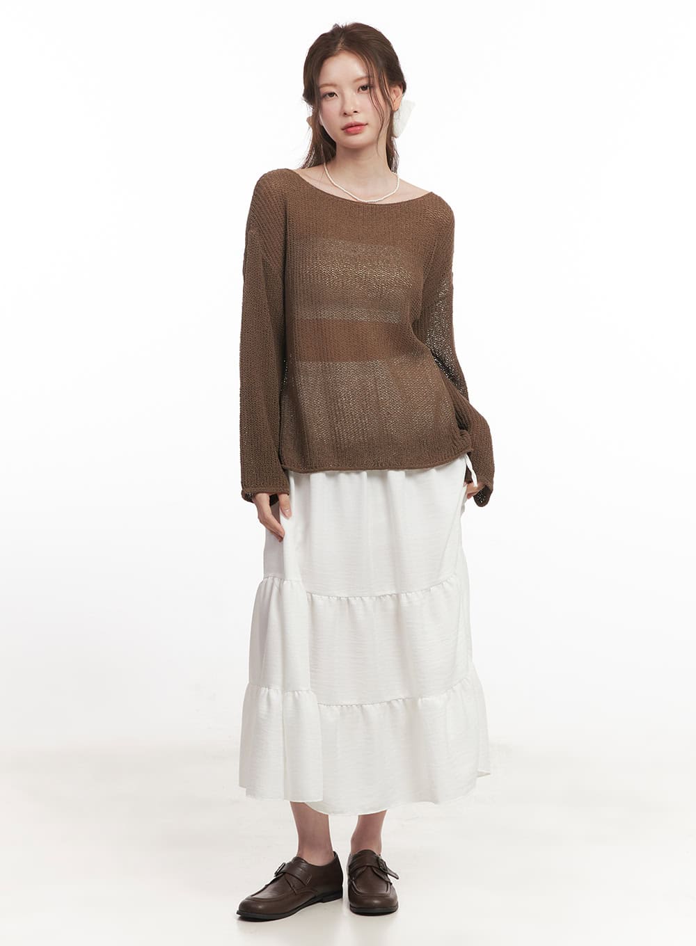 Sheer Relaxed-Fit Sweater CA502