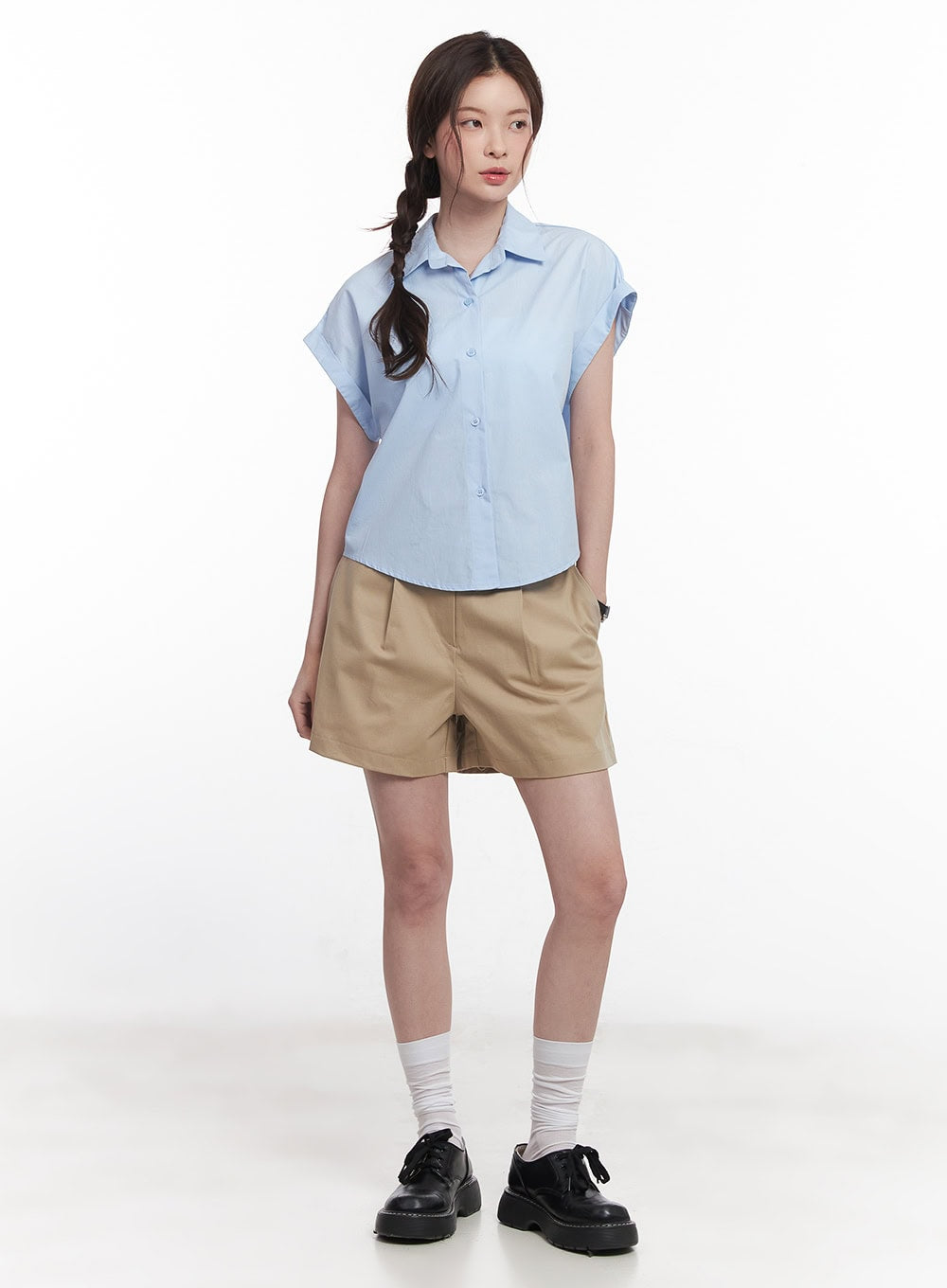 Pintuck Cotton Shorts CY515