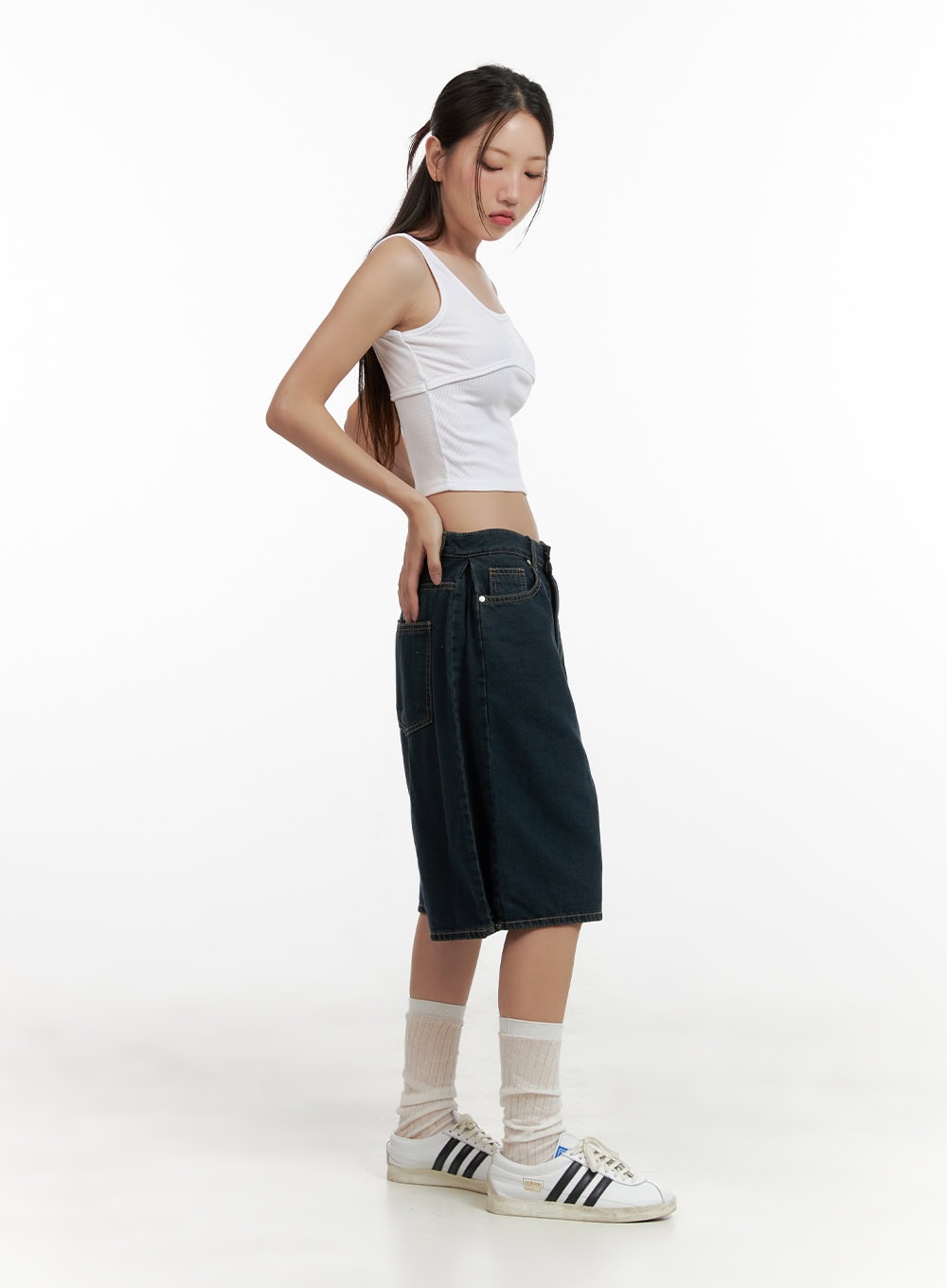 Side Folded Wide Leg Jorts CL431