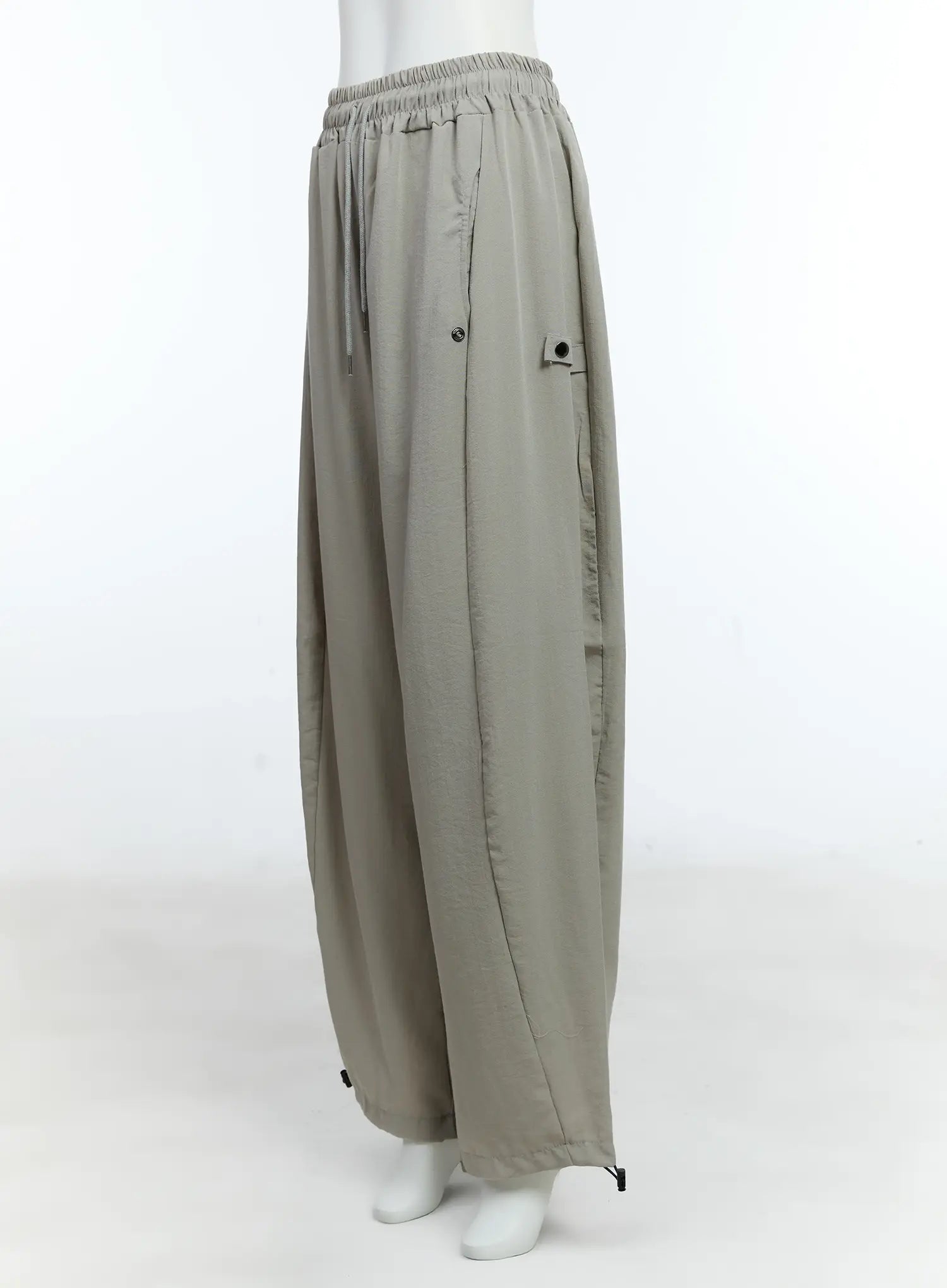 Men's Linen Wide-Leg Buttoned Pants IG512