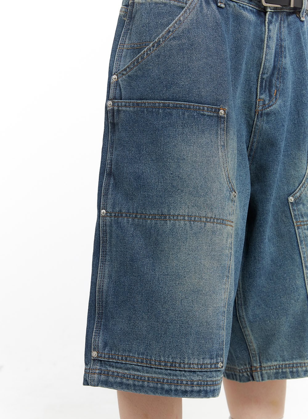 Stud Washed Baggy Jorts (UNISEX) CG408