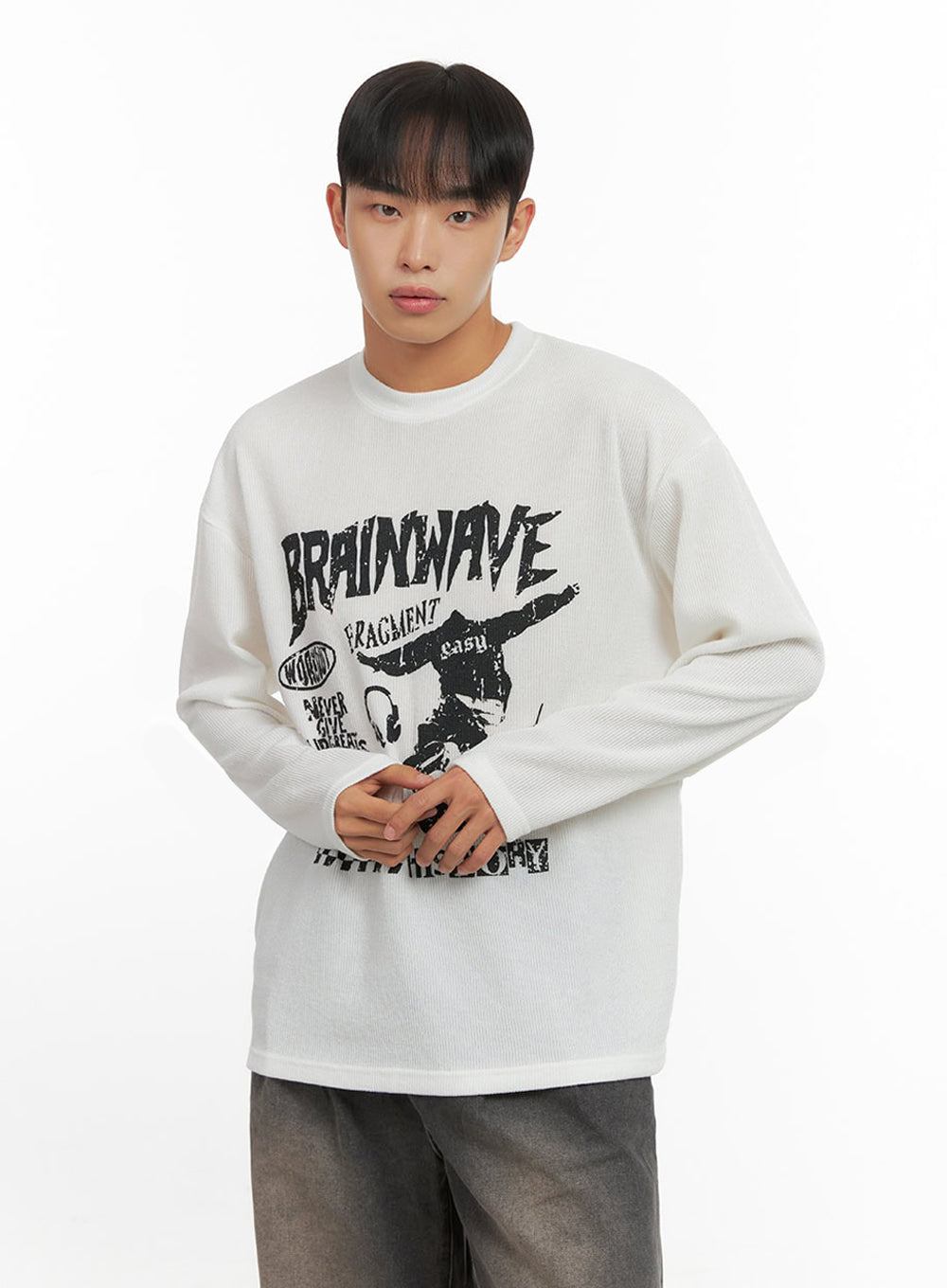 Men's Round Neck Graphic Top IO420