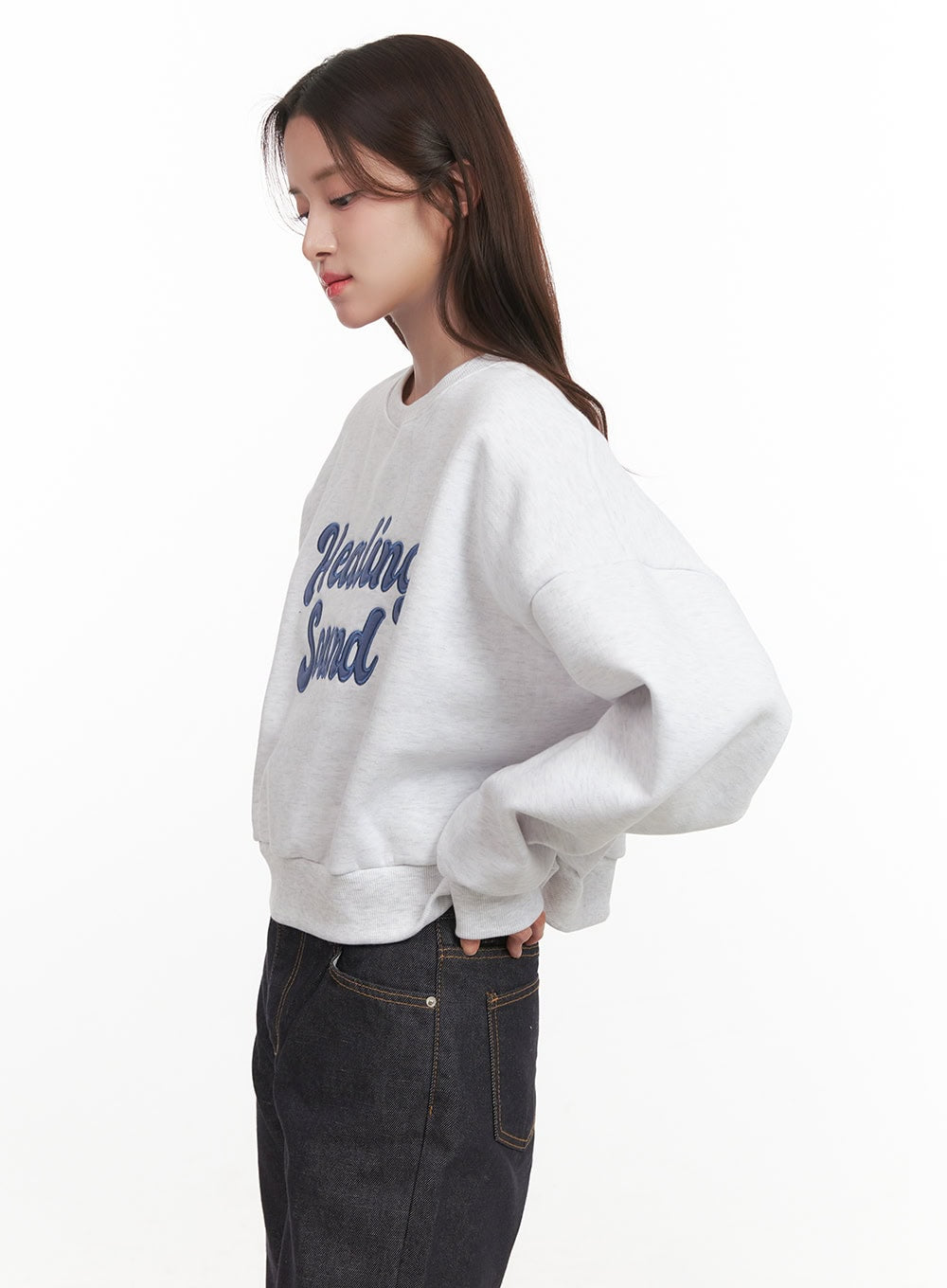 Embroidered Patch Detail Crew Neck CJ515