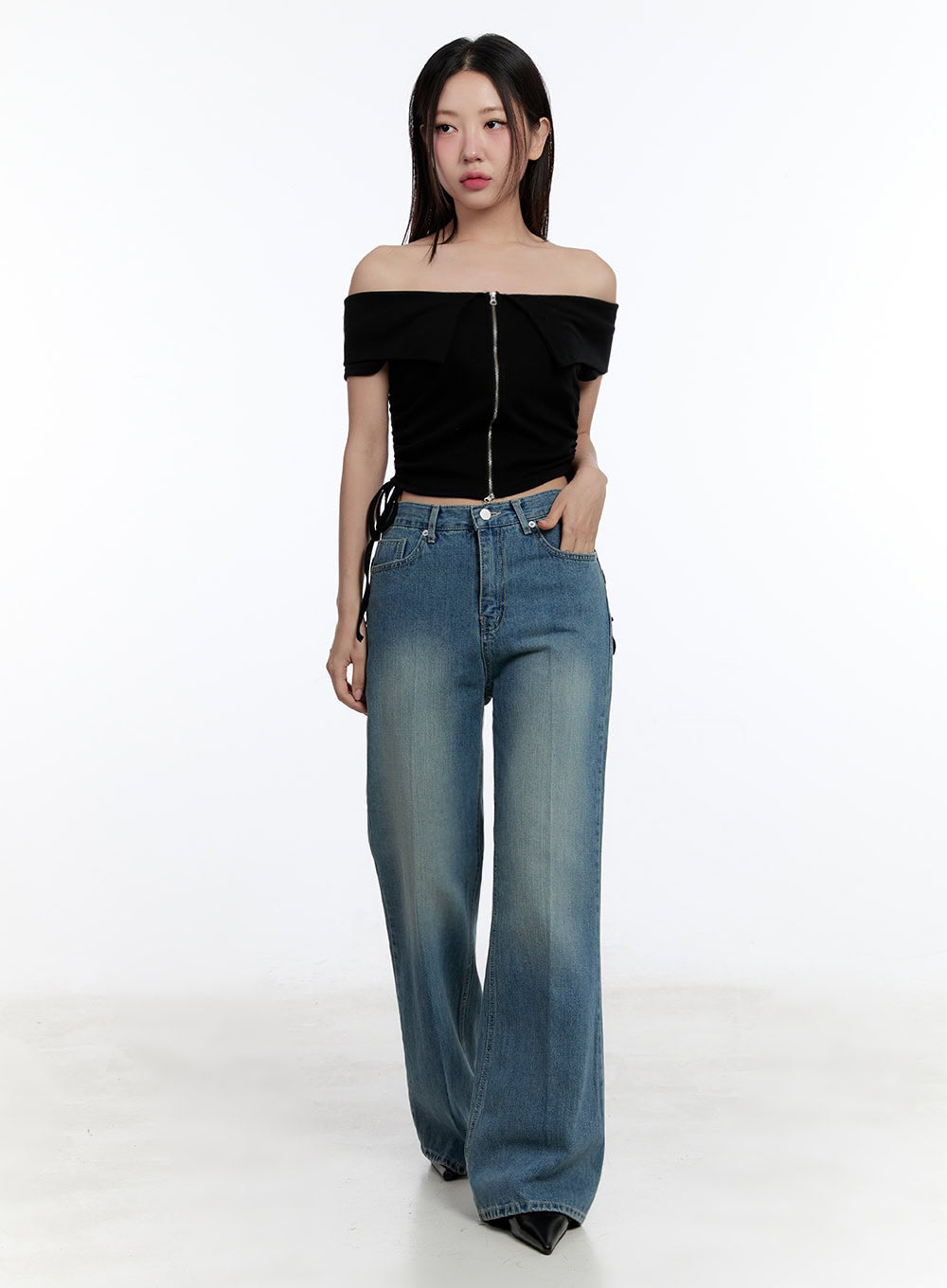 Aliya Washed Bootcut Jeans IU503