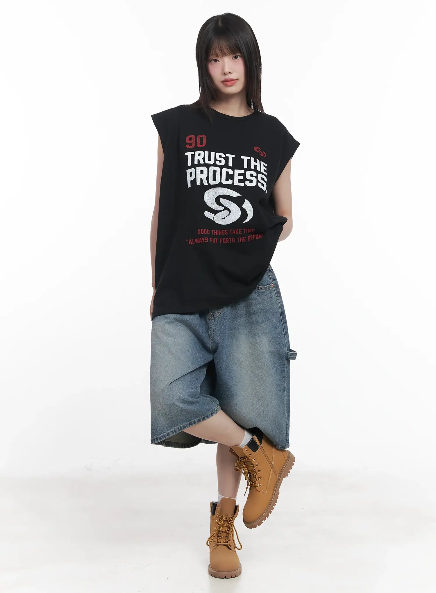 Graphic Oversized Tank Top CU518