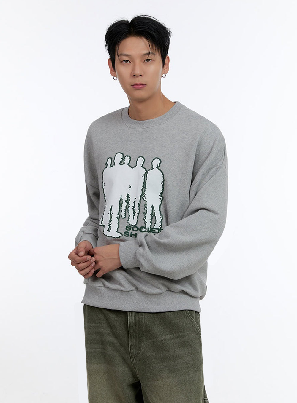 Men's Graphic Crewneck Sweatshirt IO428