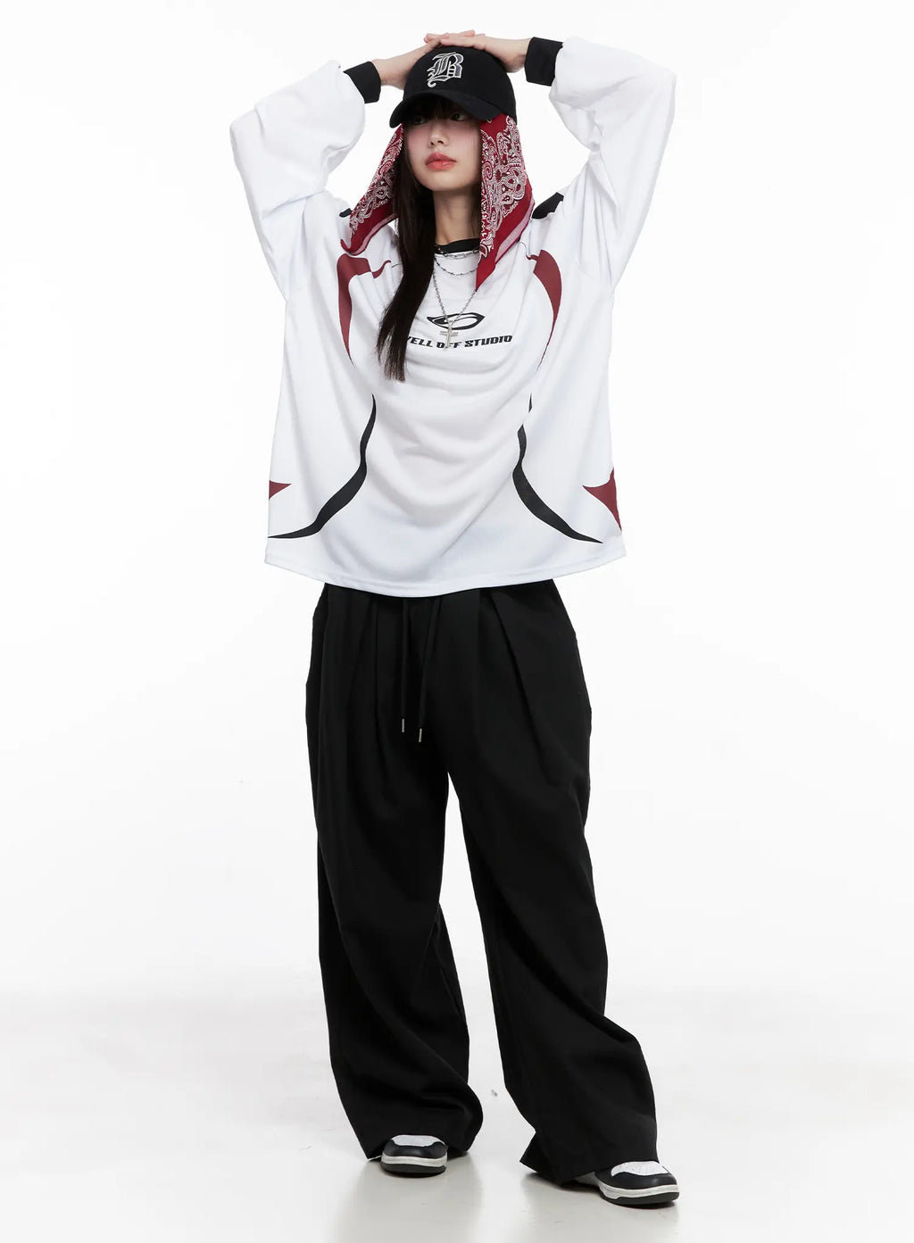 Oversized Graphic Long Sleeve Jersey CG518