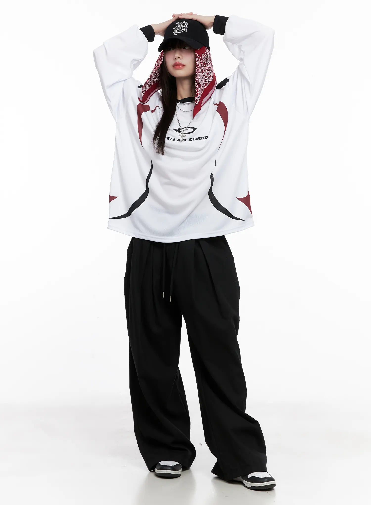 Oversized Graphic Long Sleeve Jersey CG518