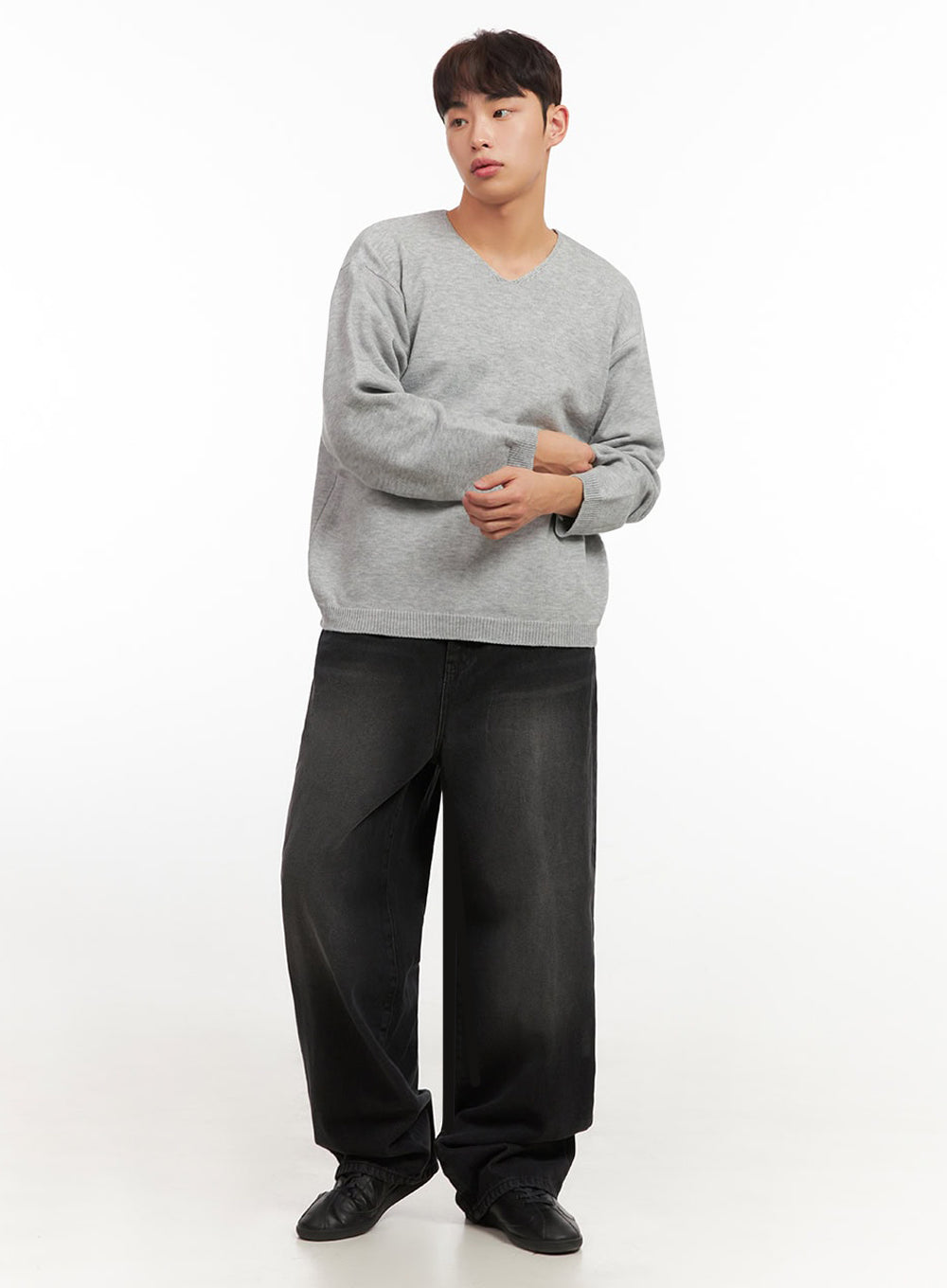 Men's Washed Relaxed-Fit Jeans IF517