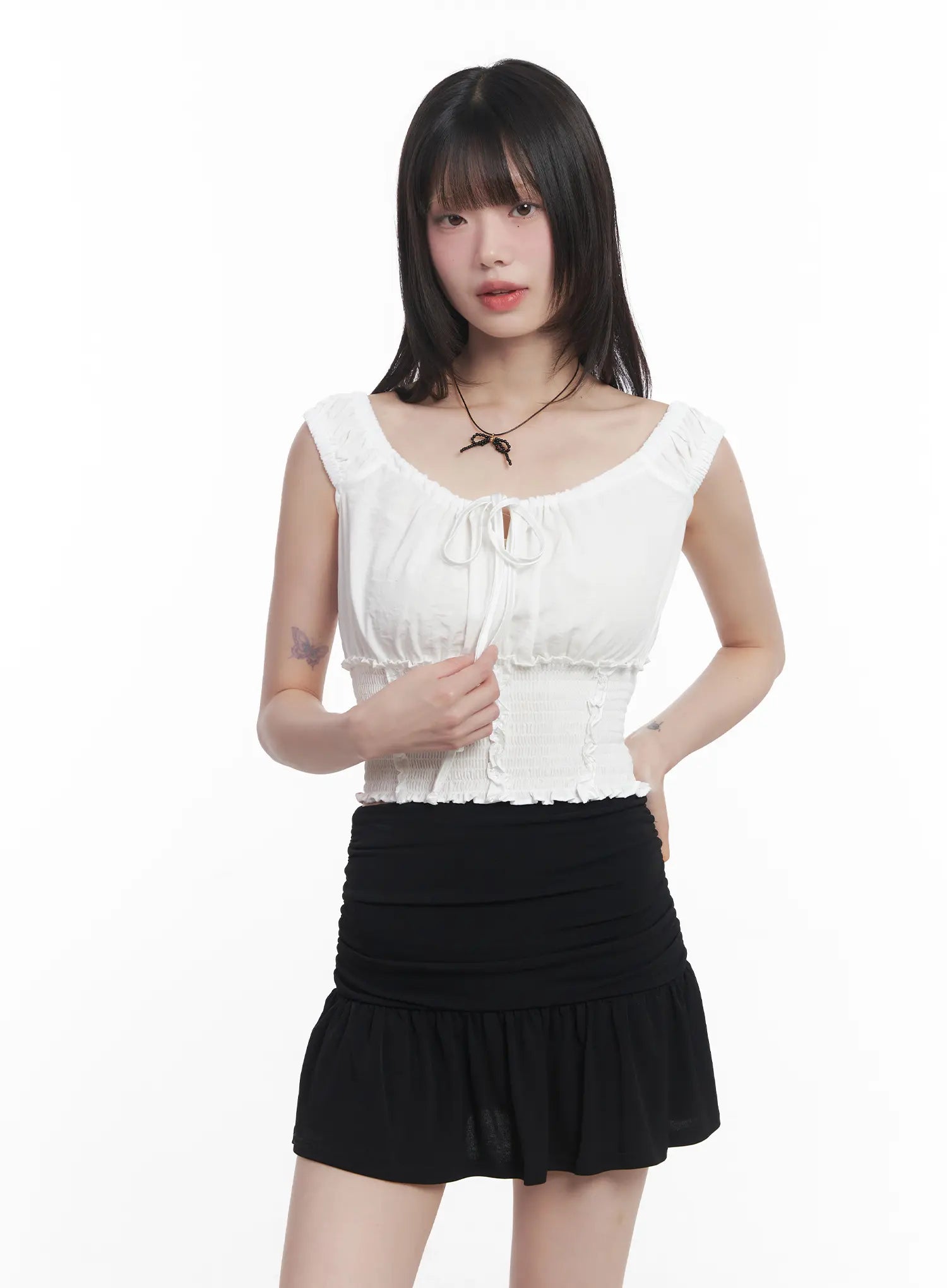Frill Off-Shoulder Top CU519